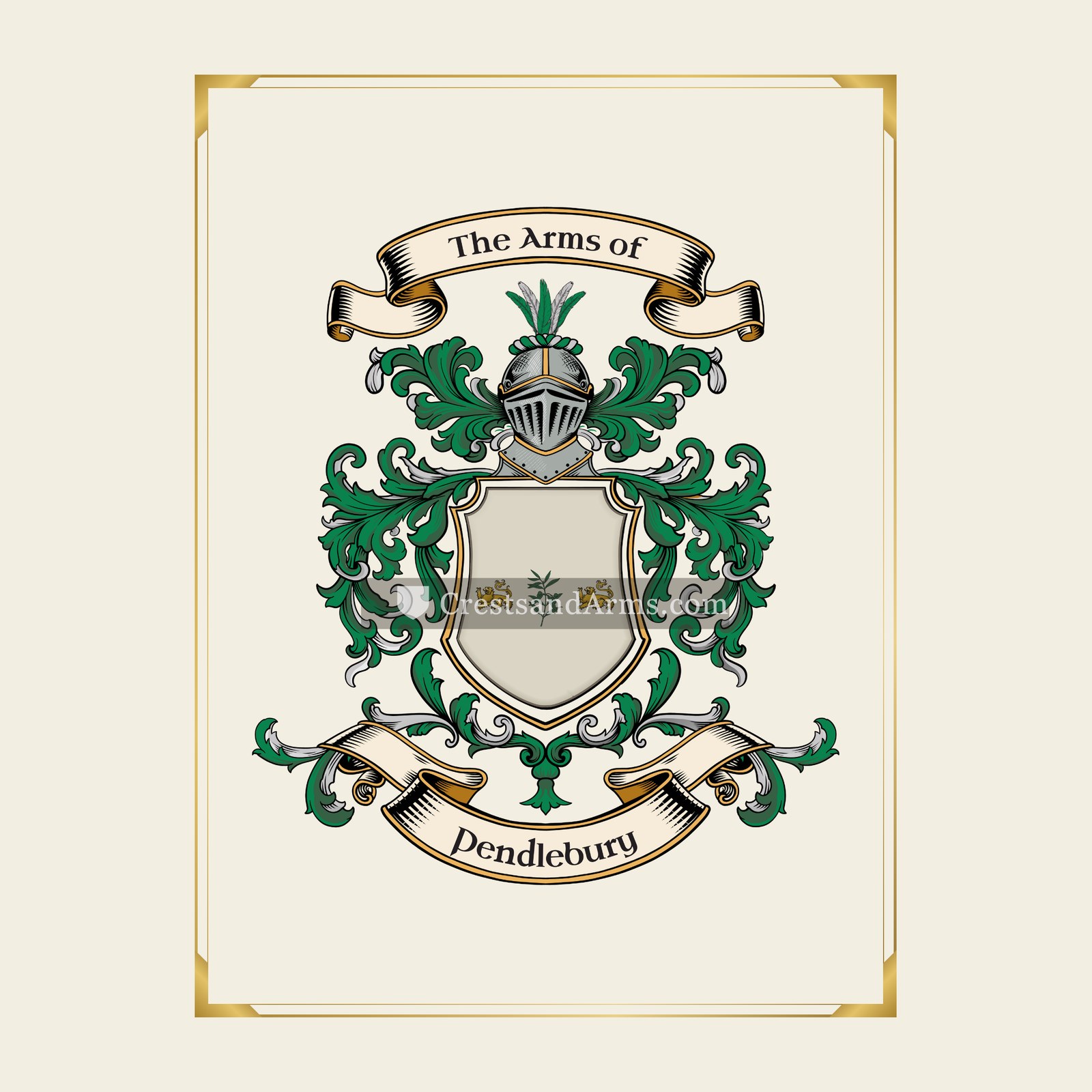 With gold border