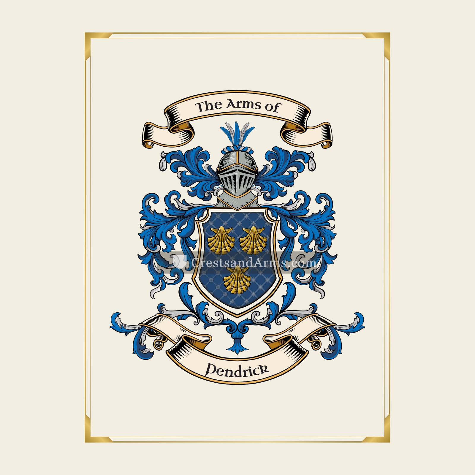 With gold border