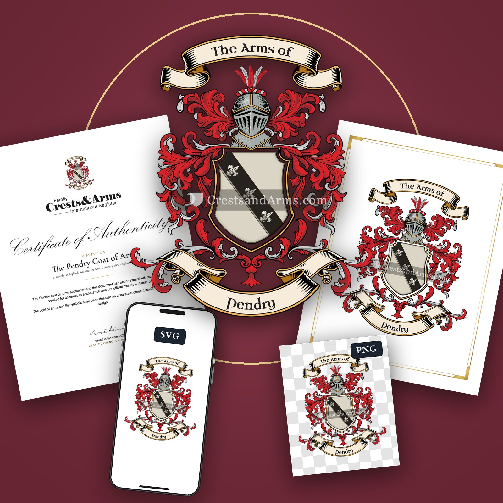 The Pendry arms on the coat of arms — digital pack