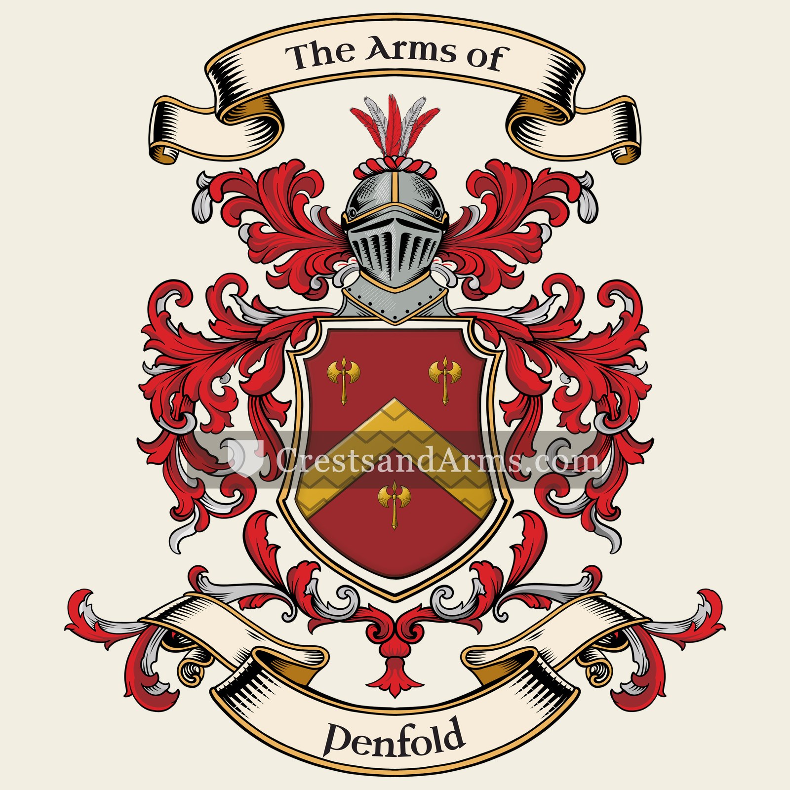 The Penfold coat of arms, drawn from the recorded blazon