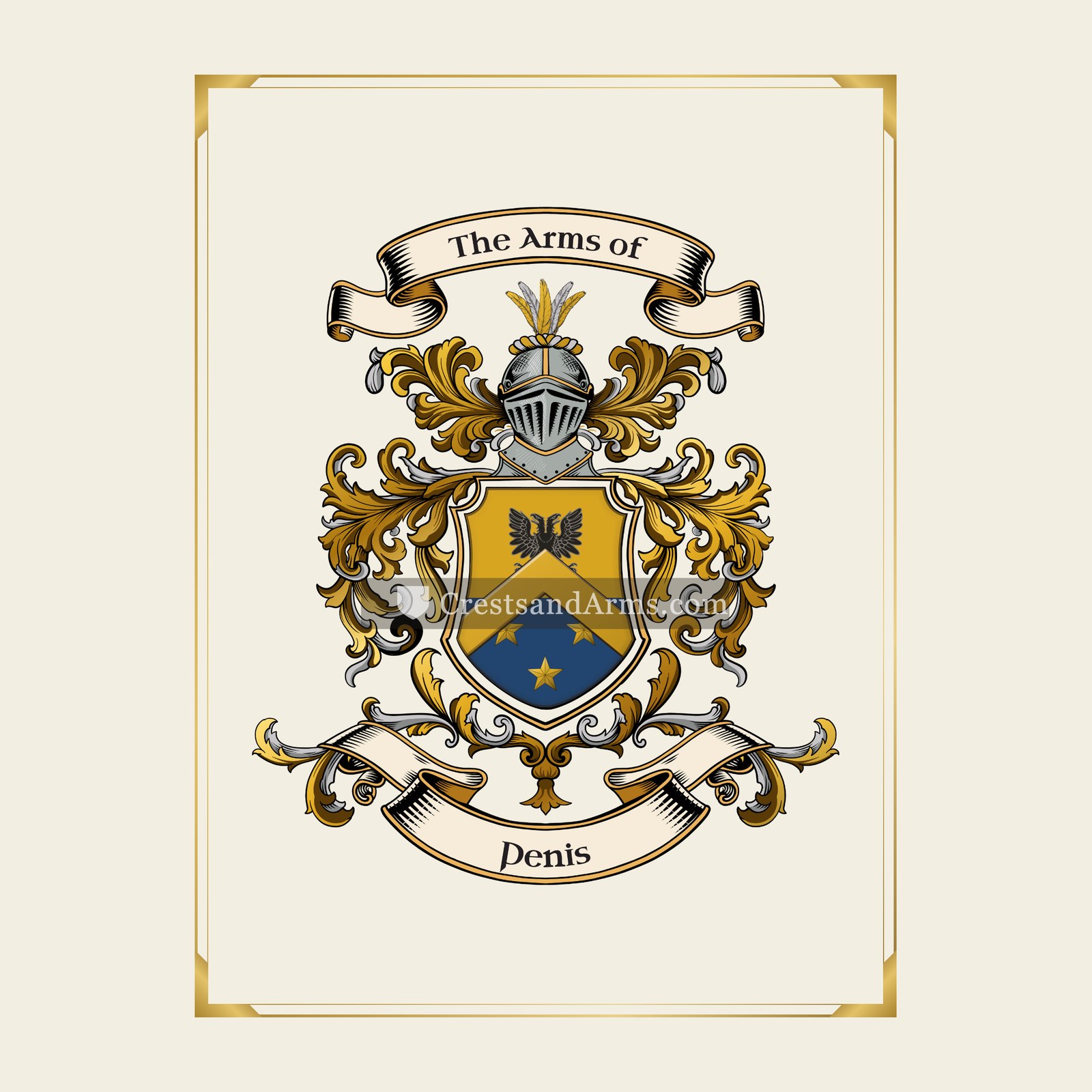 With gold border