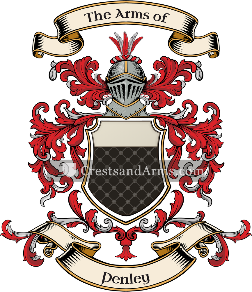The Penley coat of arms, drawn from the recorded blazon