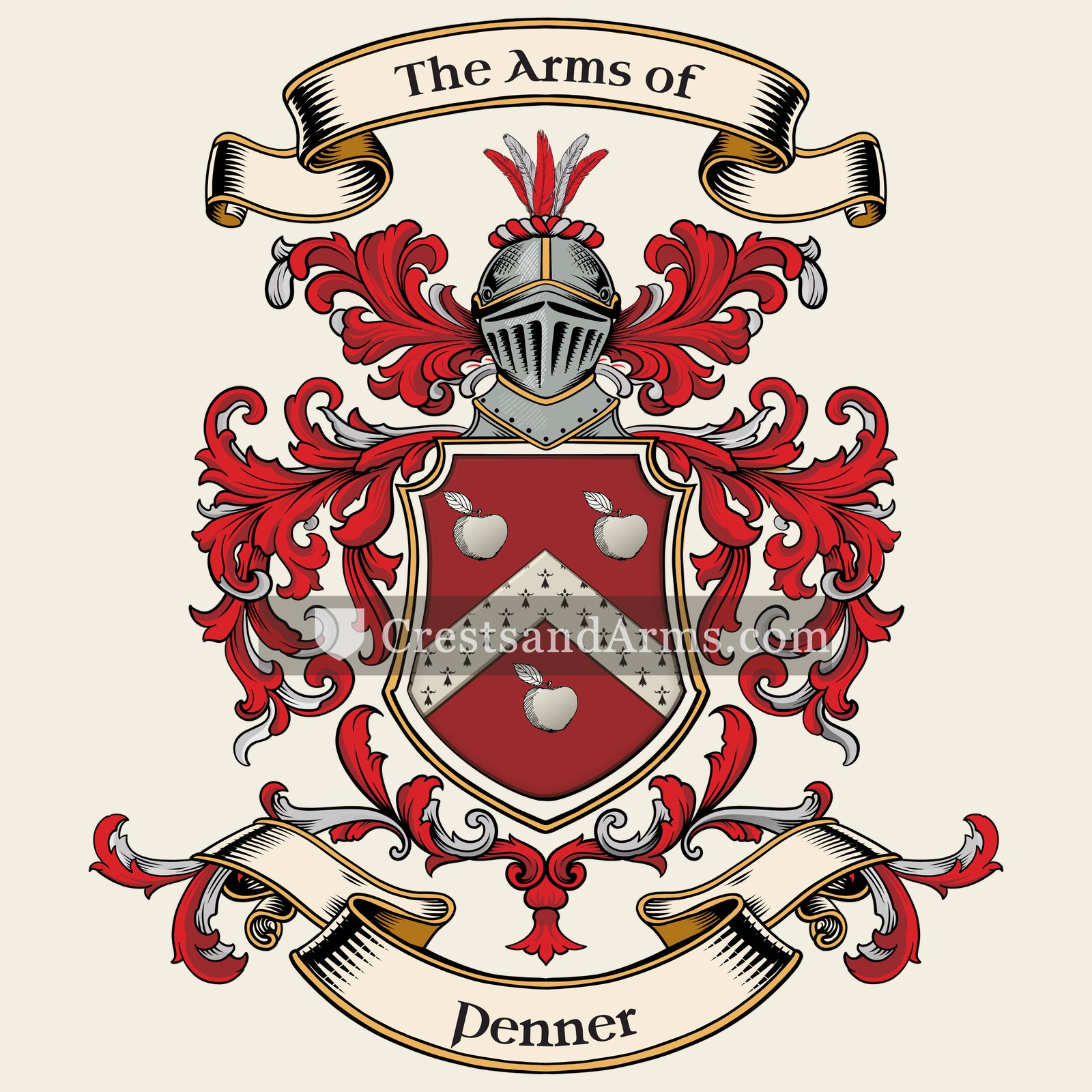 The Penner coat of arms, drawn from the recorded blazon