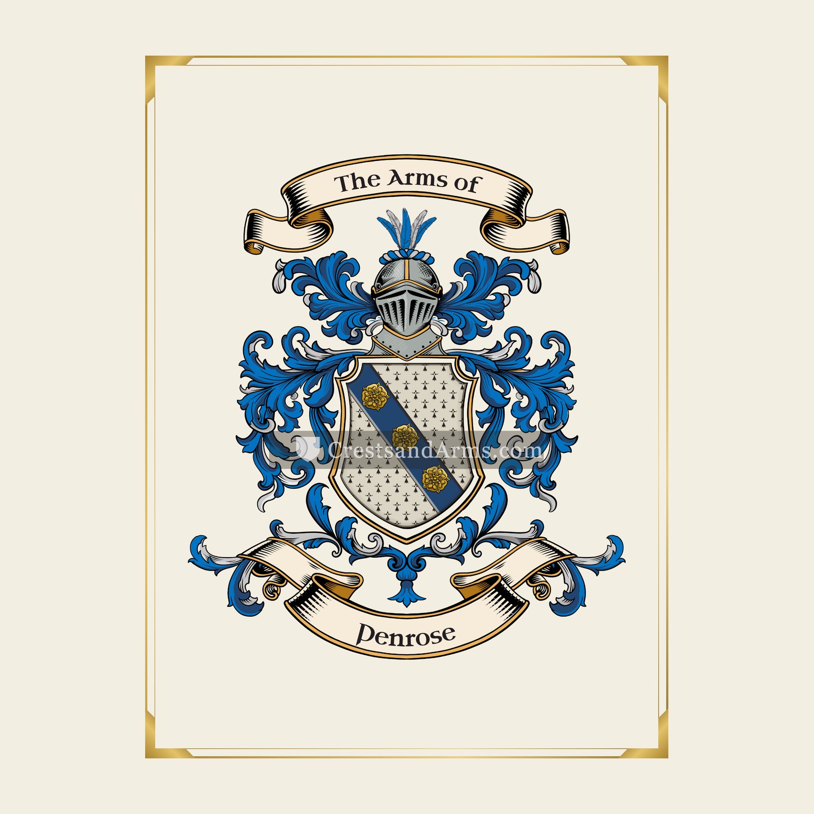 With gold border