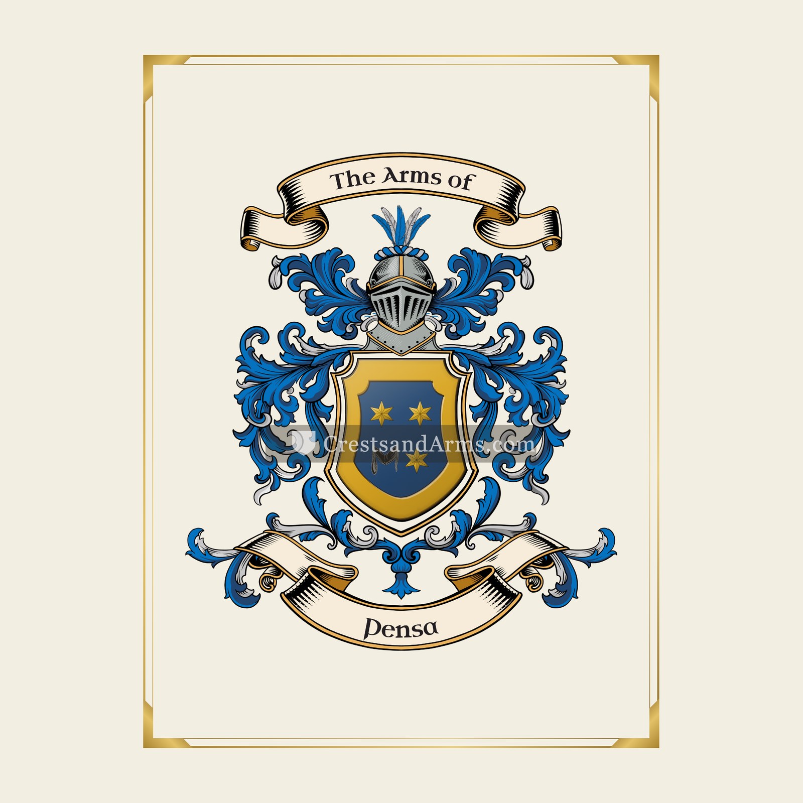 With gold border