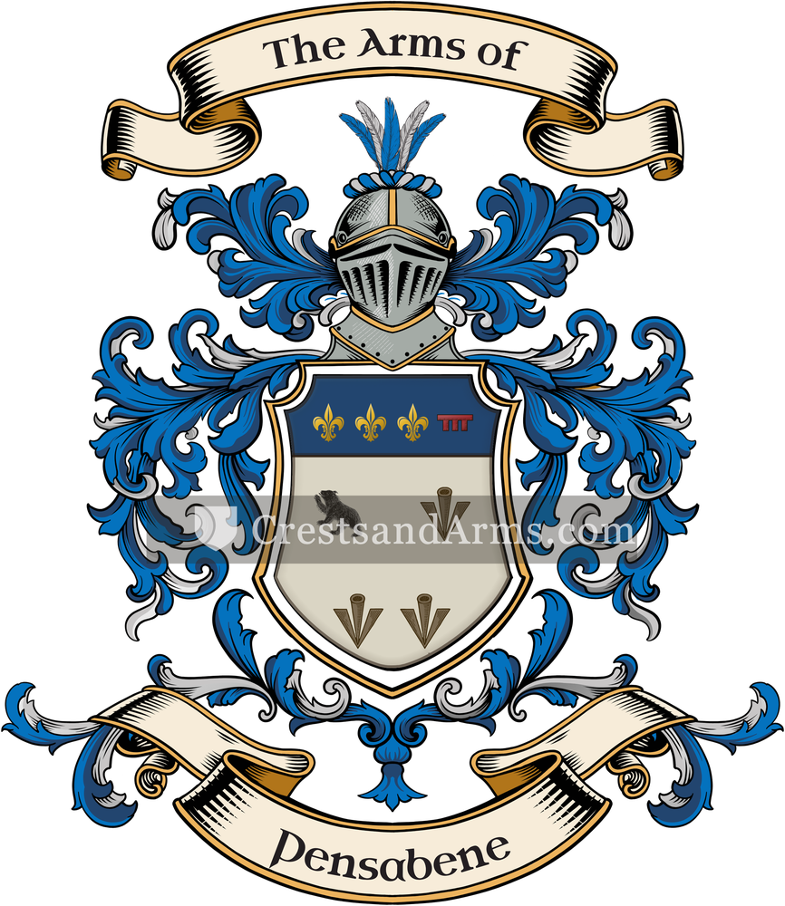 The Pensabene coat of arms, drawn from the recorded blazon