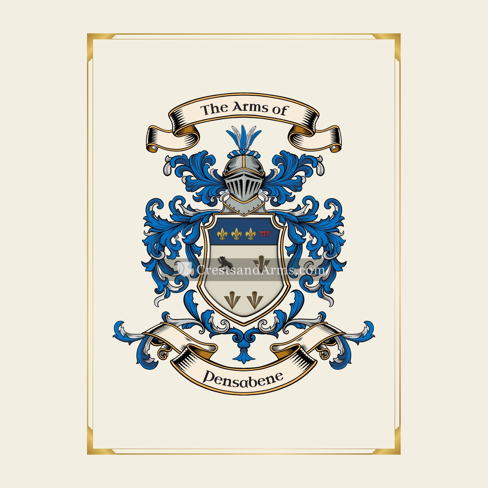 With gold border