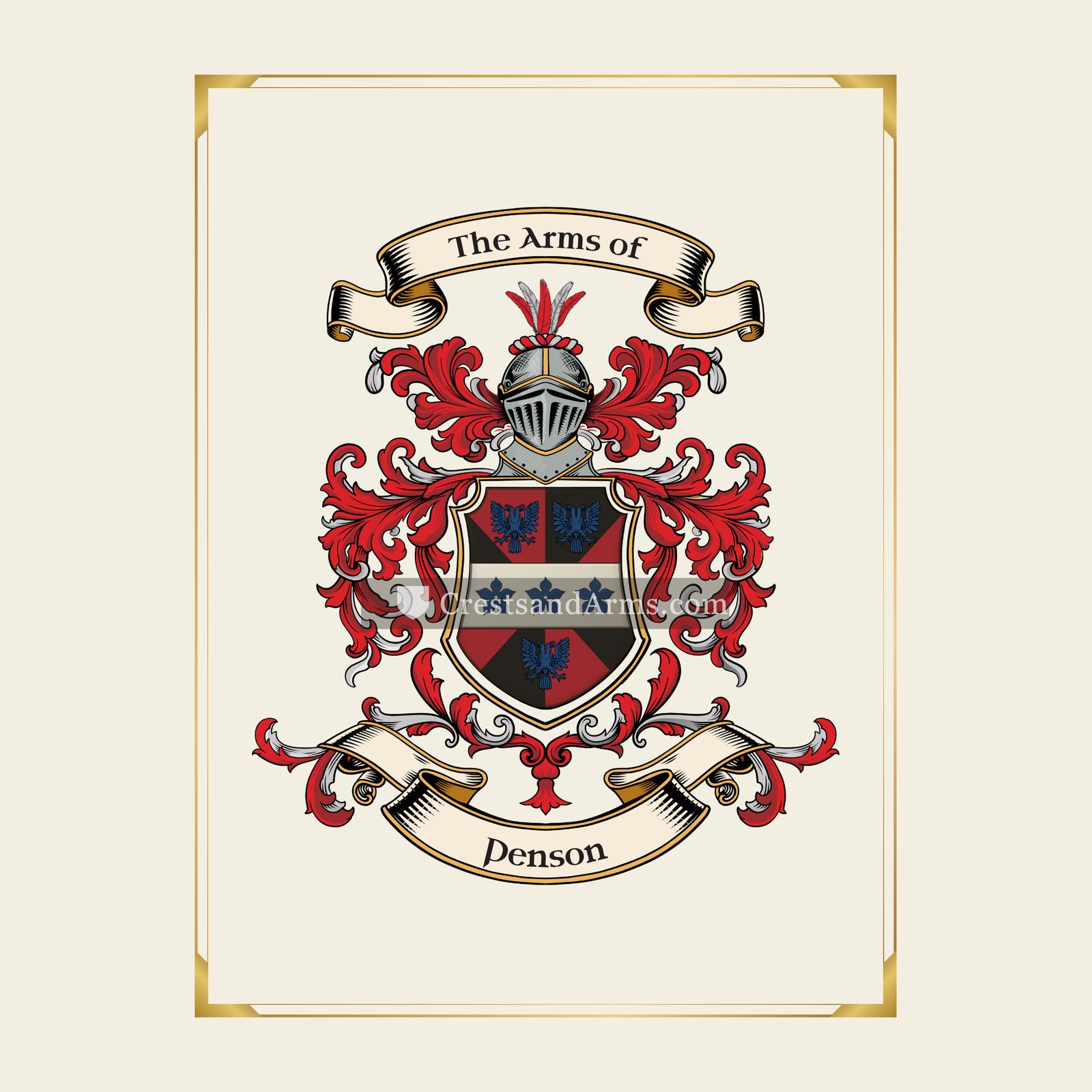 With gold border