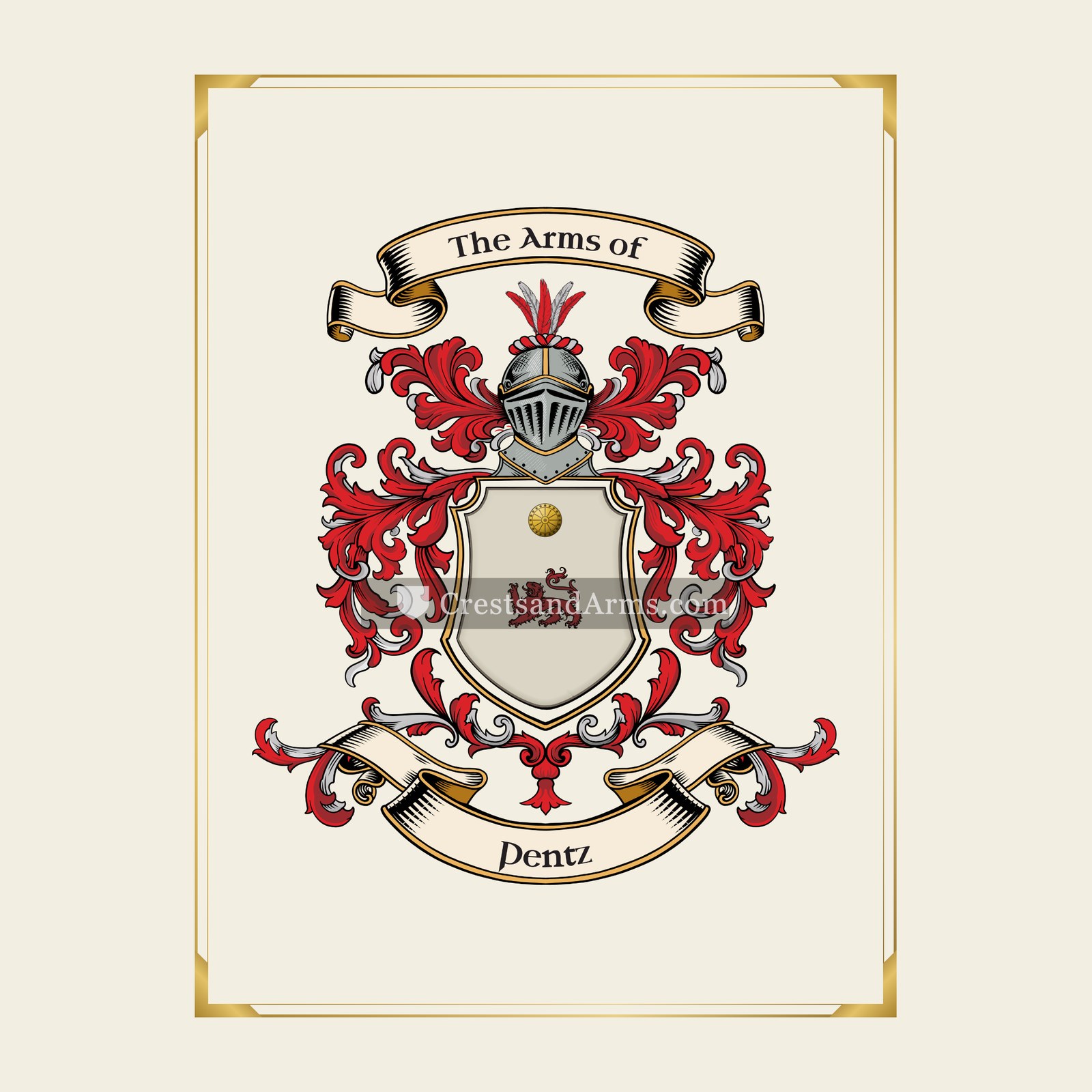 With gold border