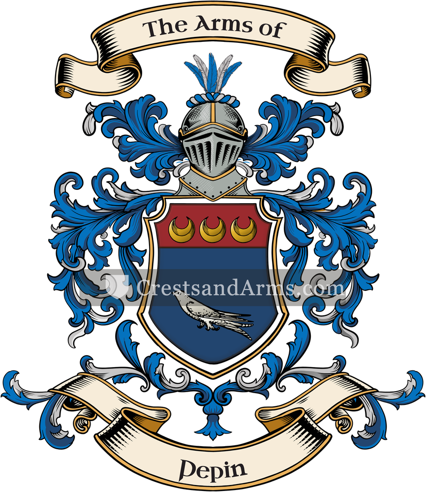 The Pepin coat of arms, drawn from the recorded blazon