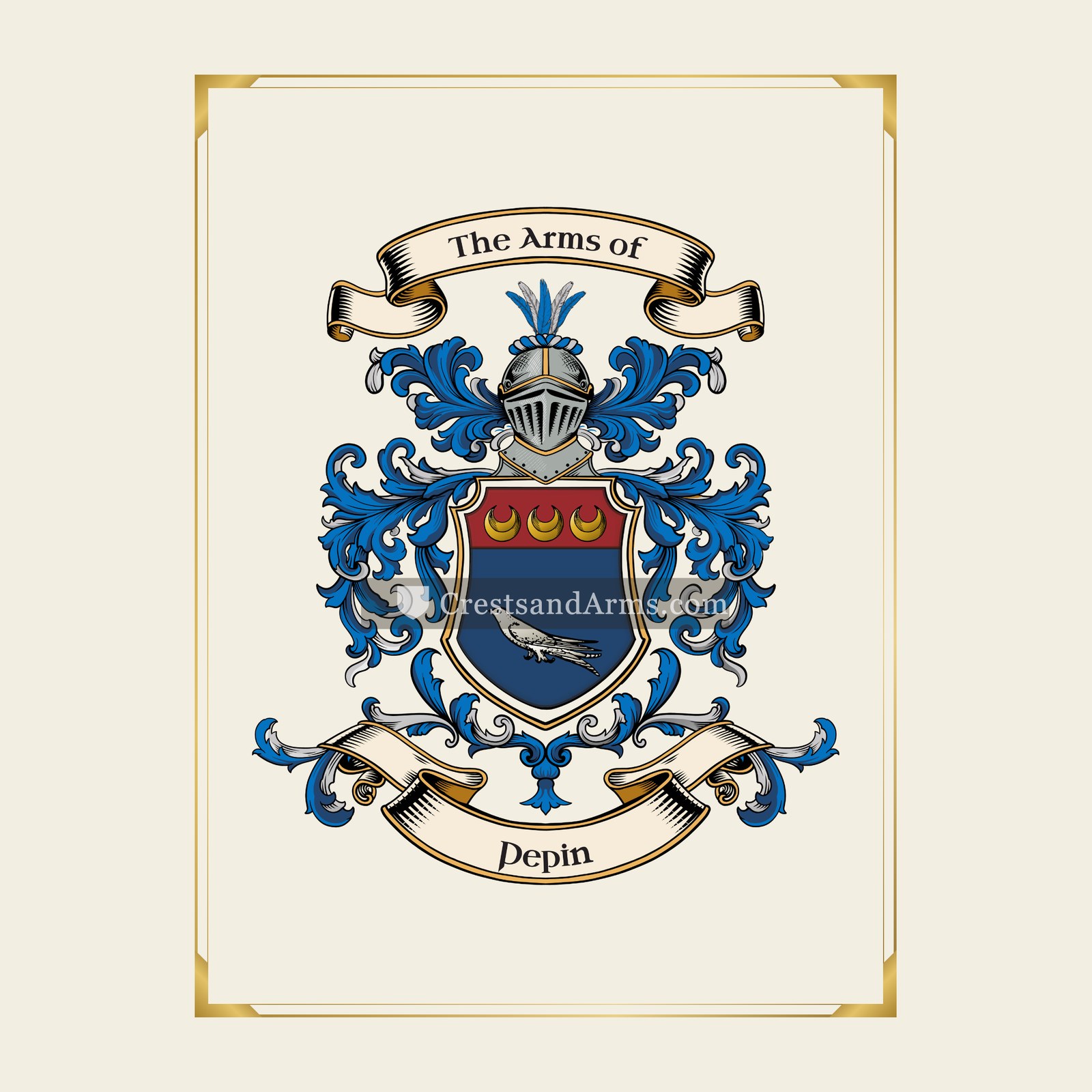 With gold border