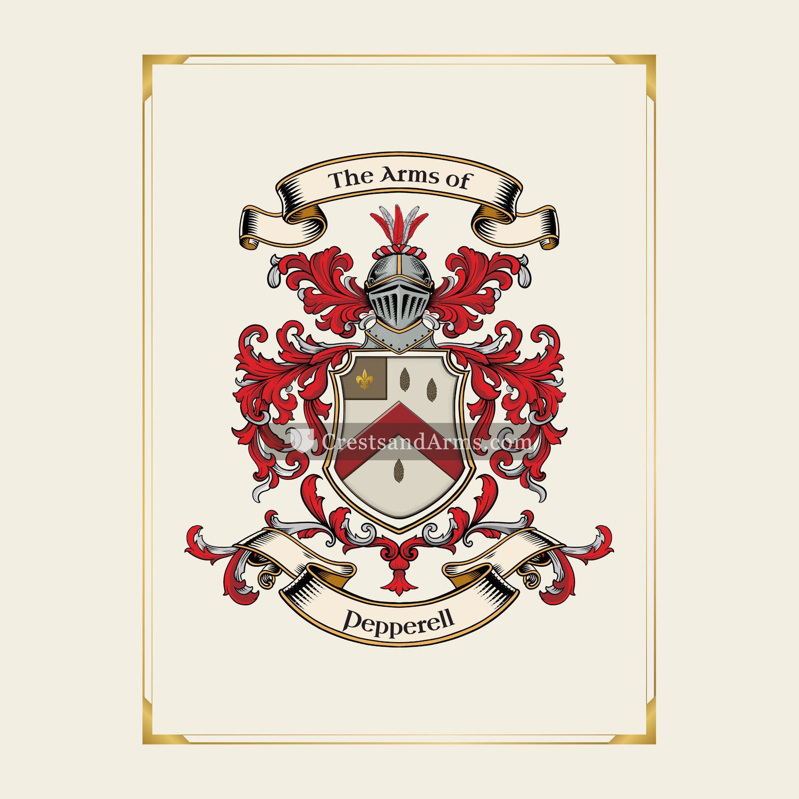 With gold border