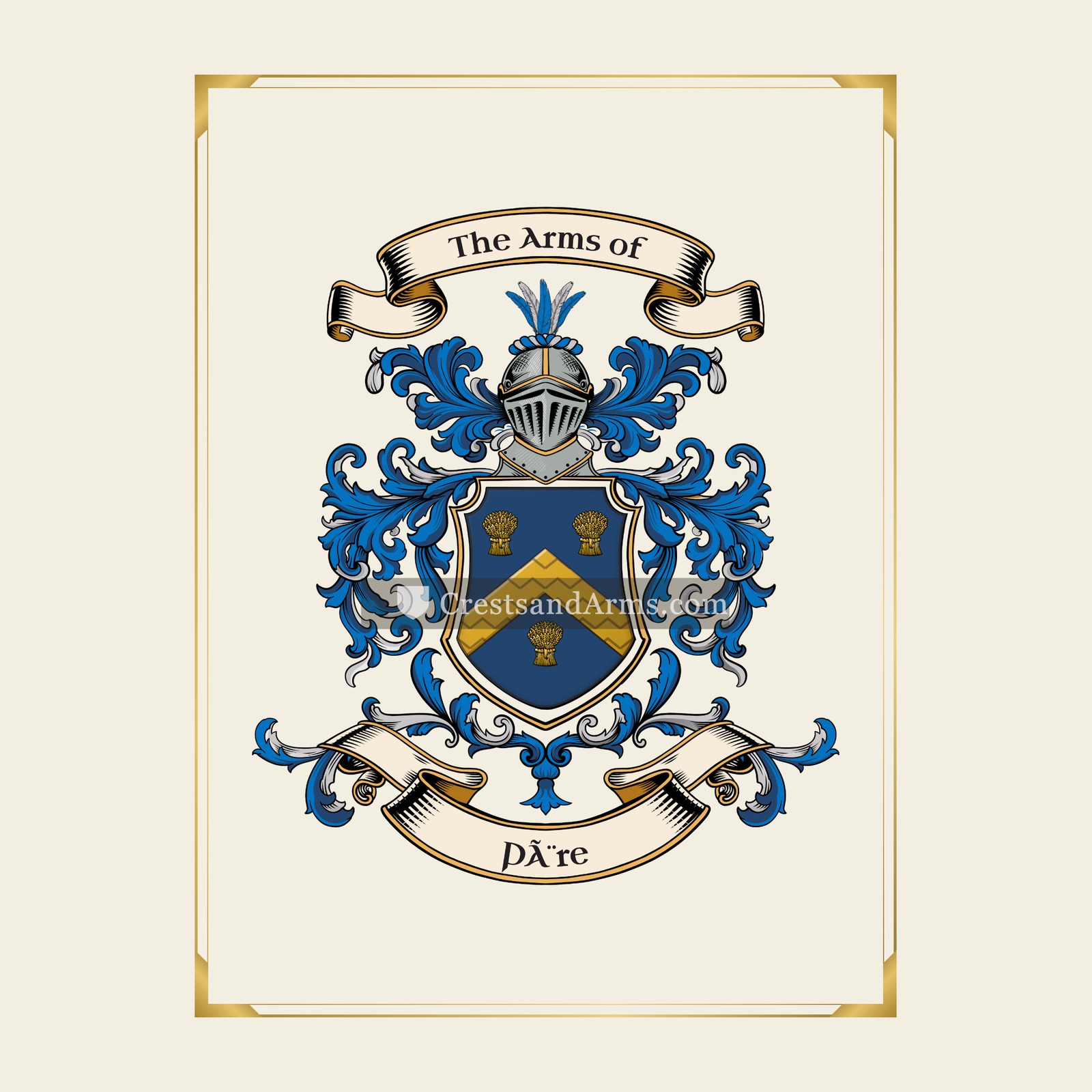With gold border