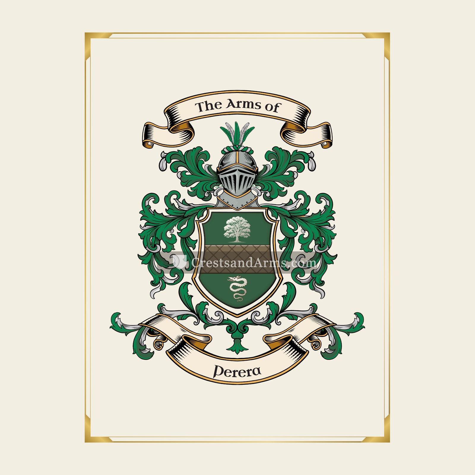 With gold border