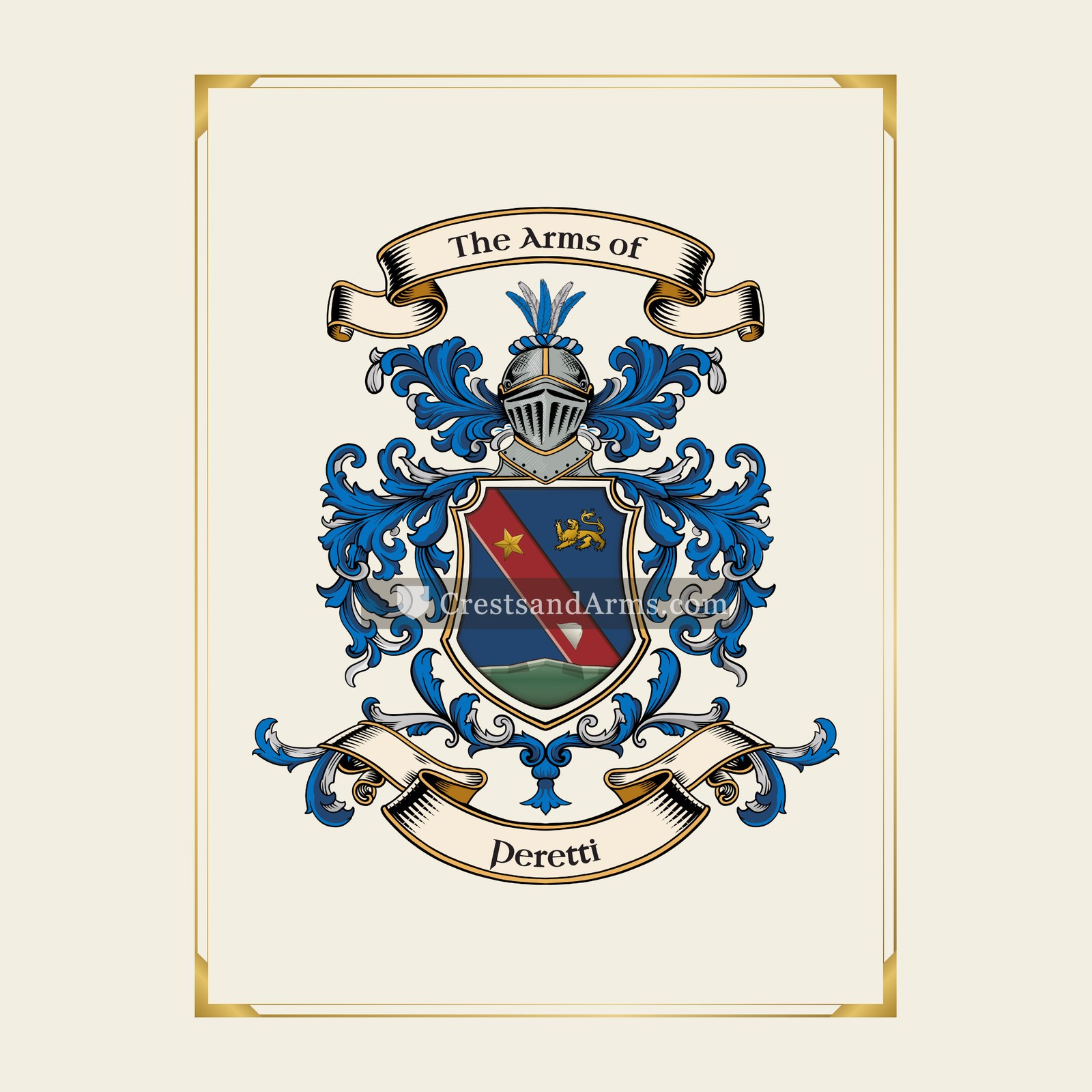 With gold border