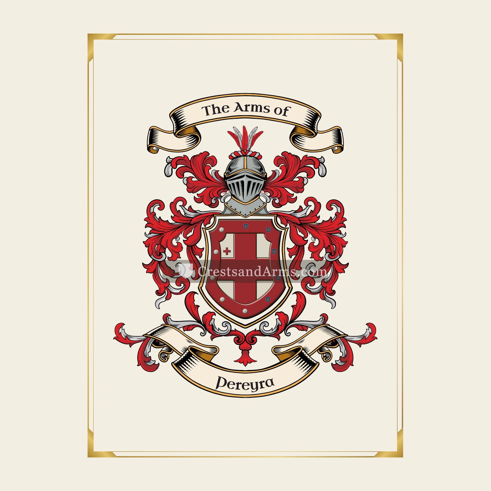 With gold border