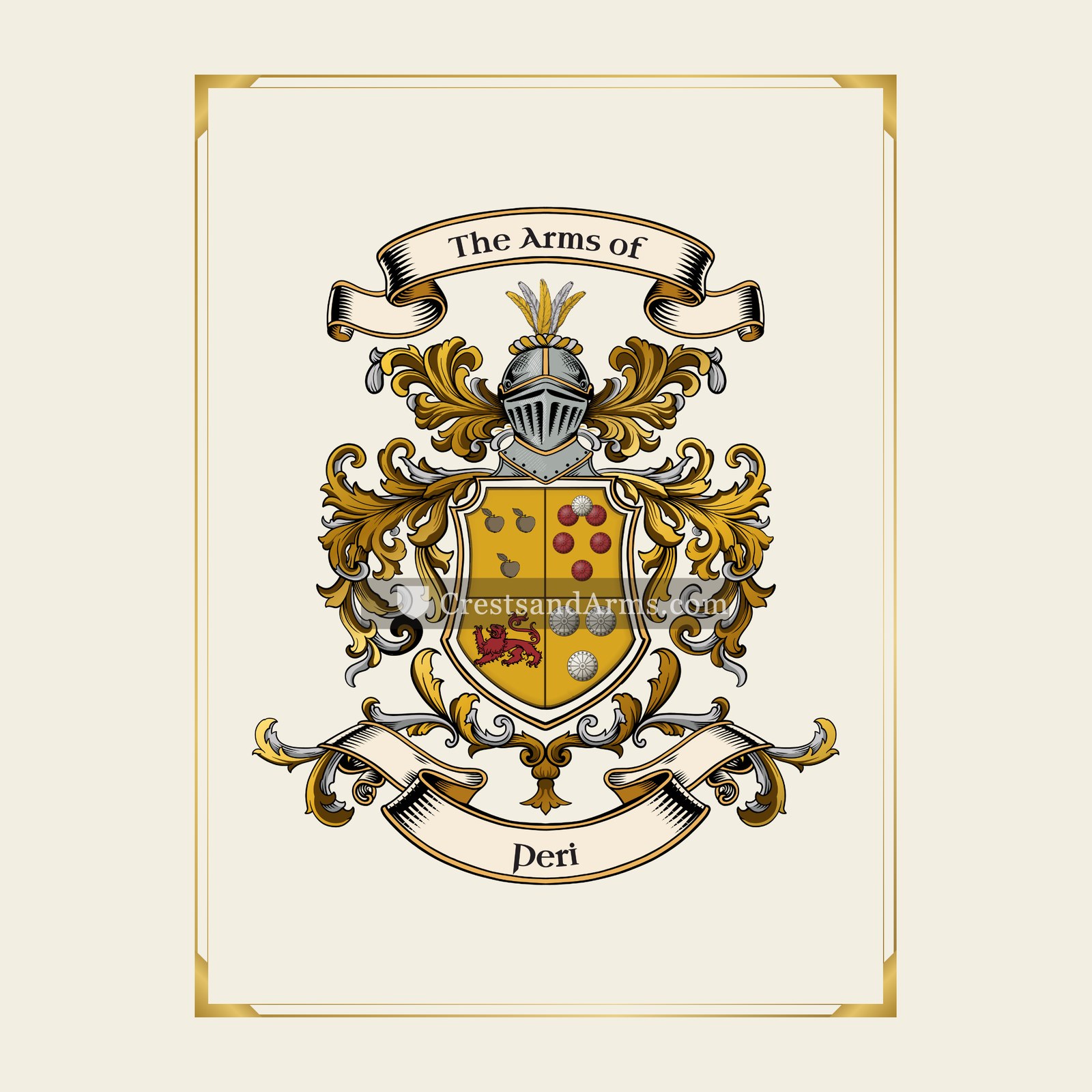 With gold border