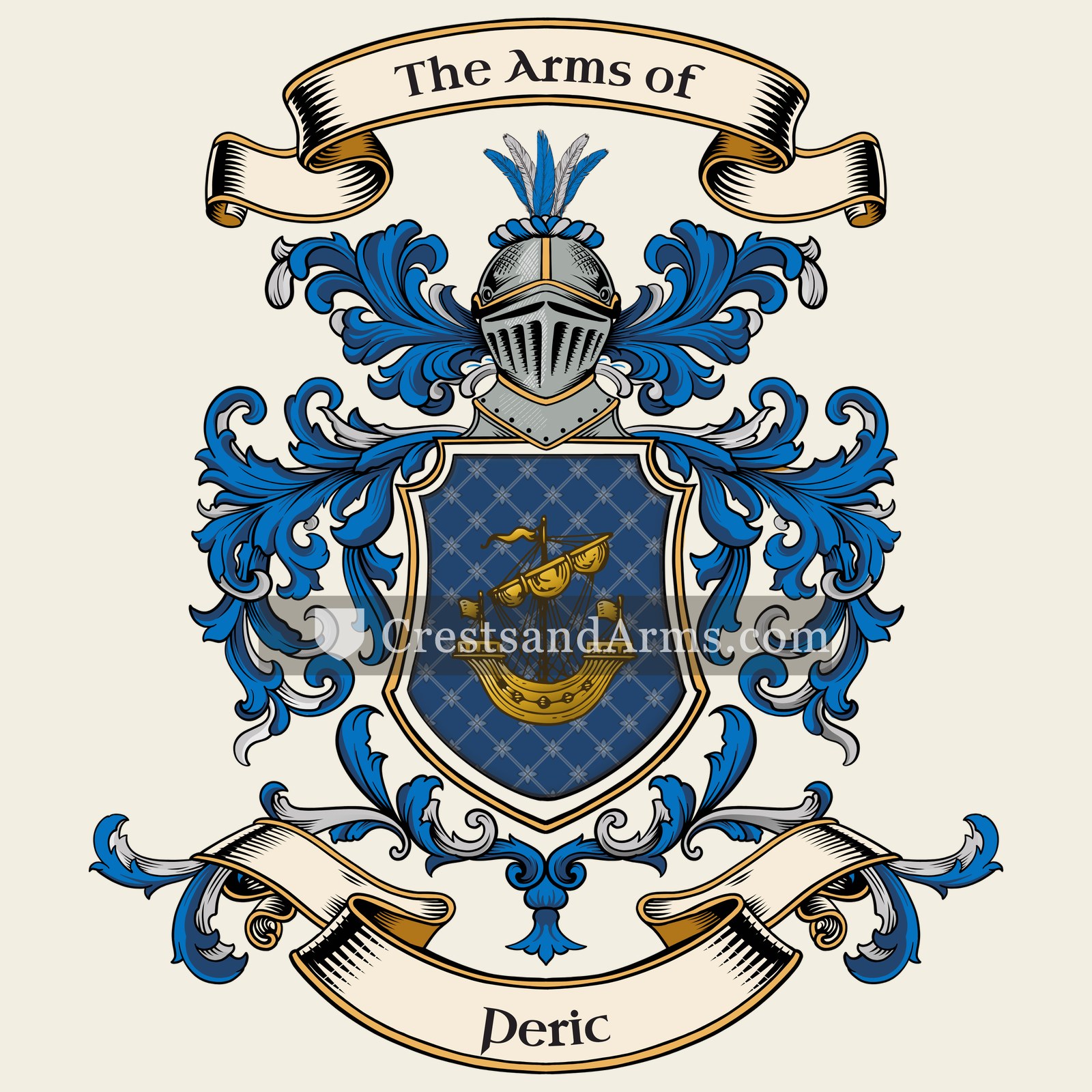 The Peric coat of arms, drawn from the recorded blazon
