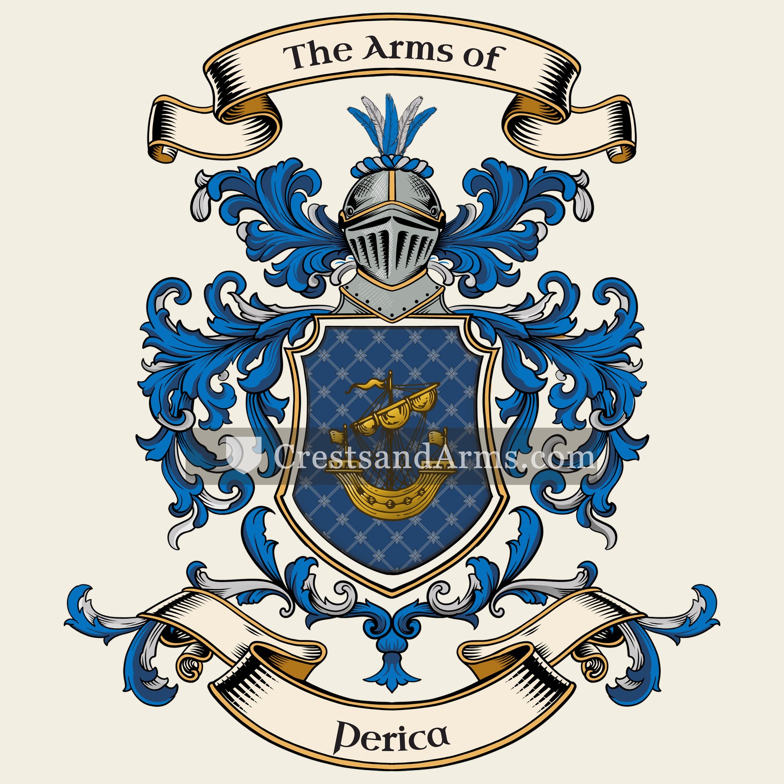 The Perica coat of arms, drawn from the recorded blazon