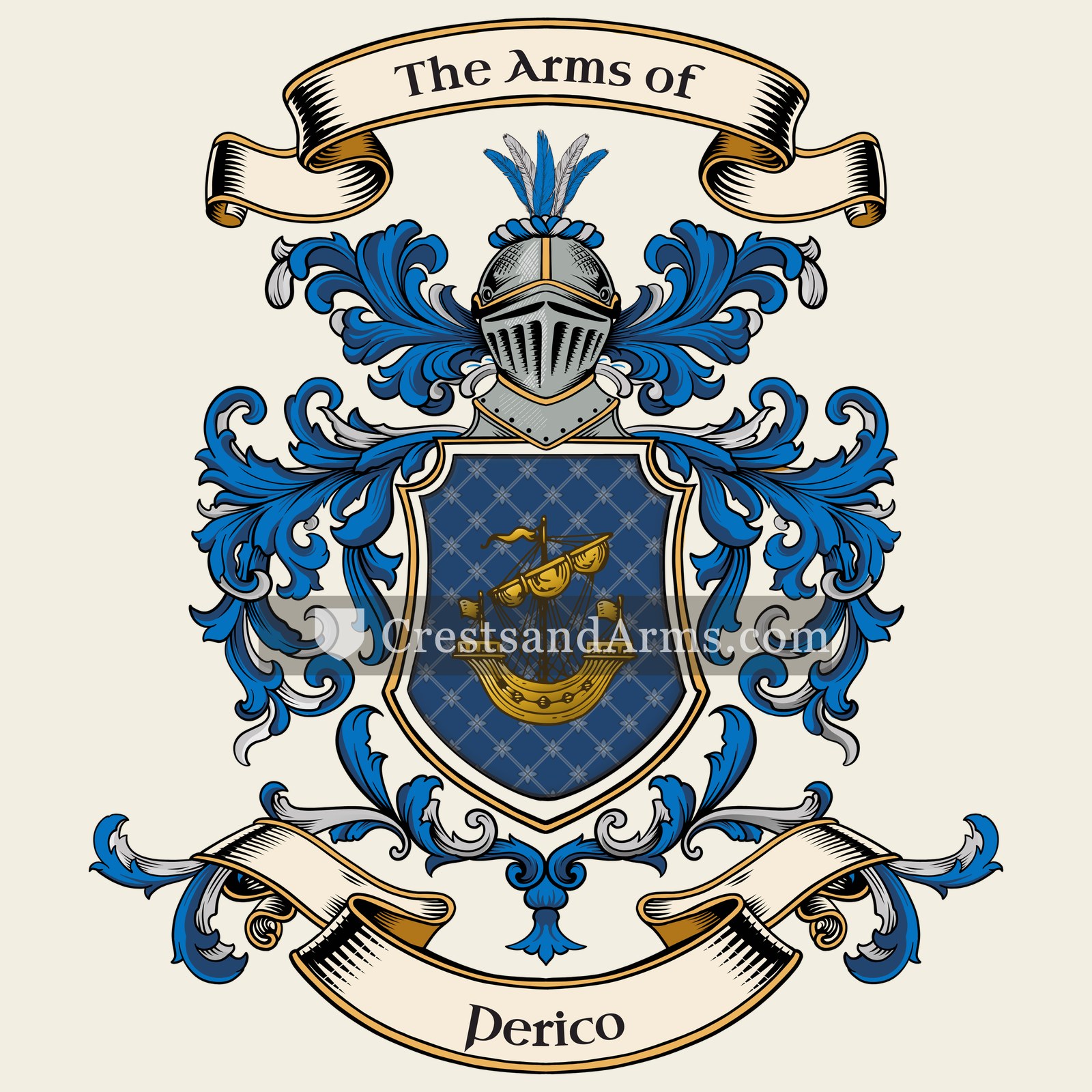 The Perico coat of arms, drawn from the recorded blazon