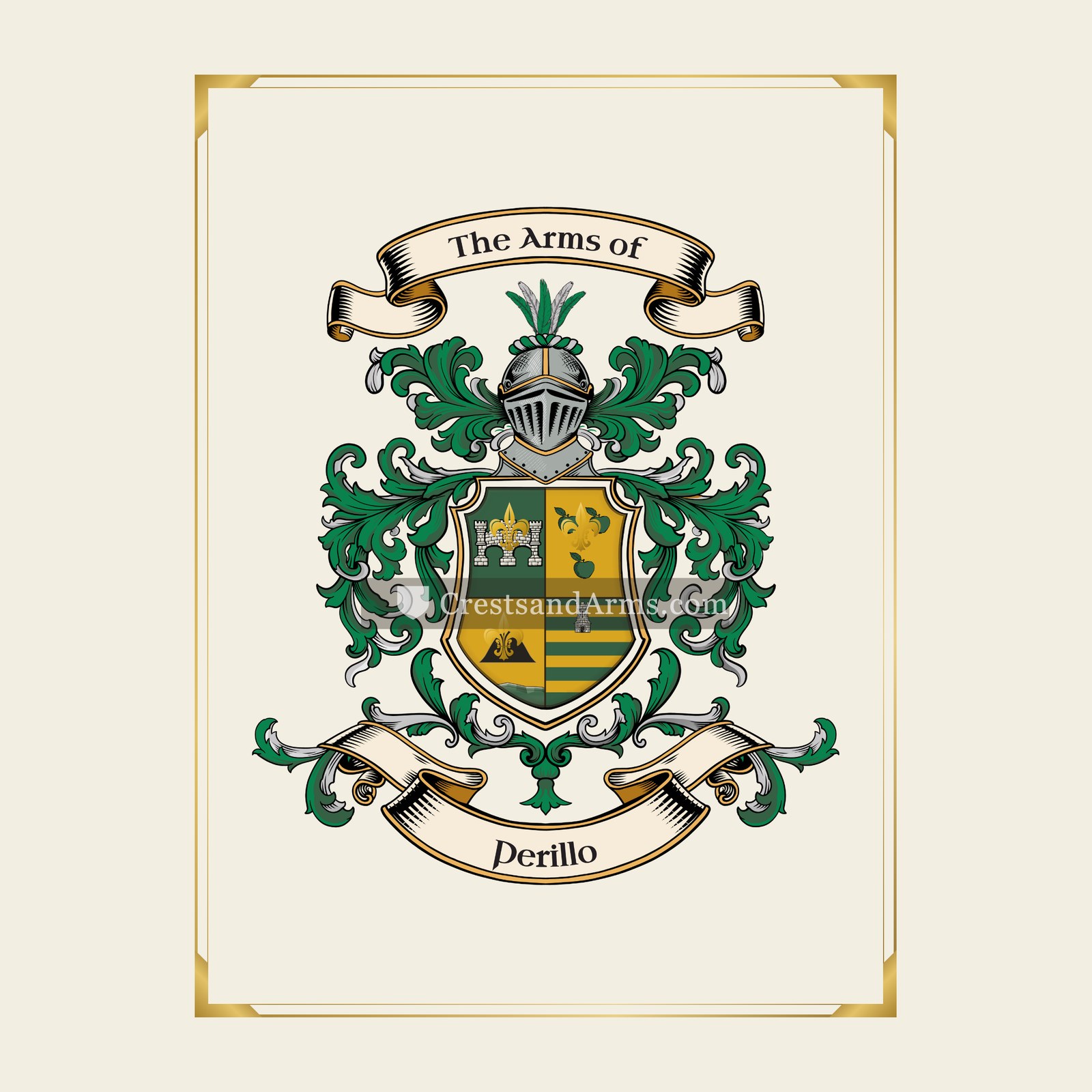 With gold border