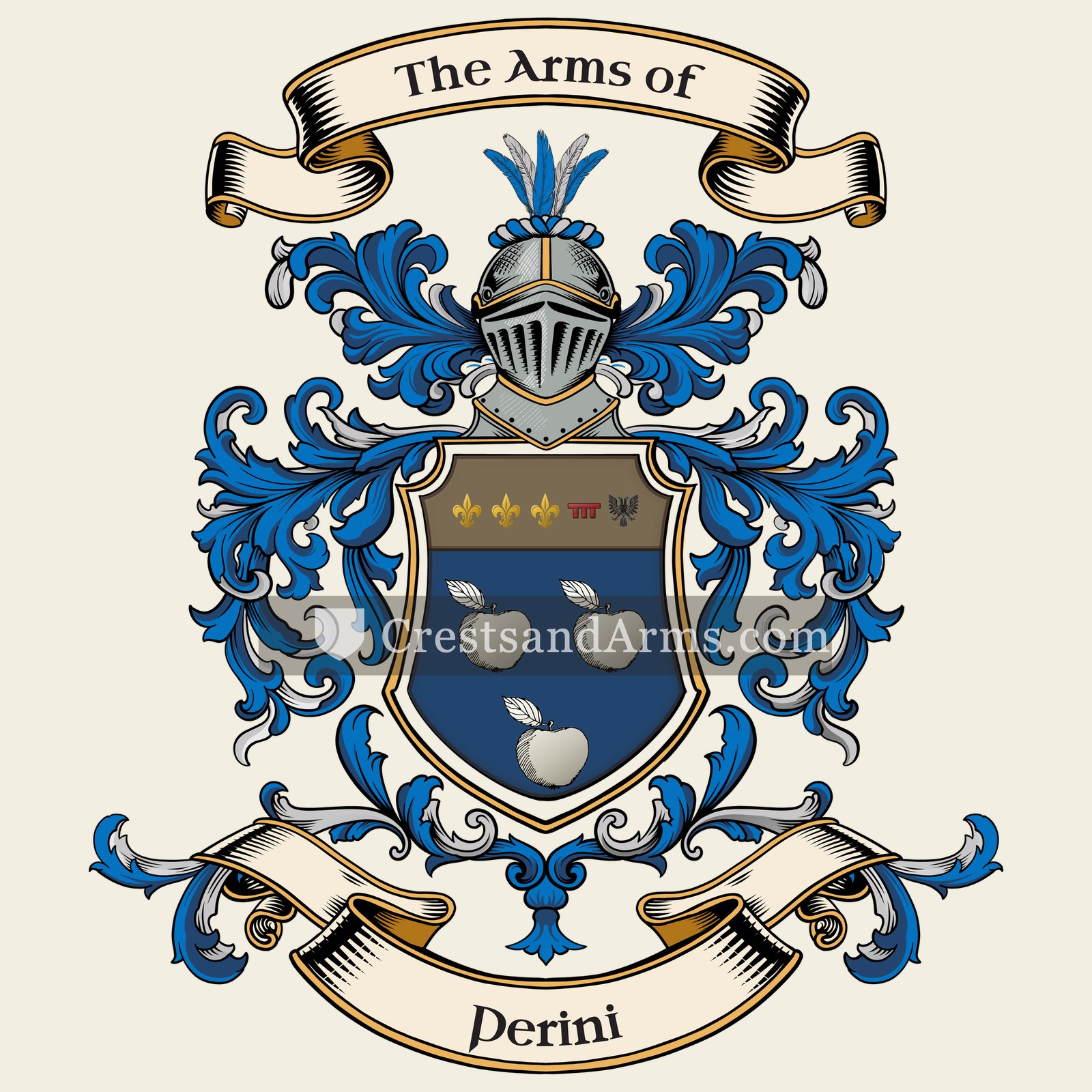 The Perini coat of arms, drawn from the recorded blazon