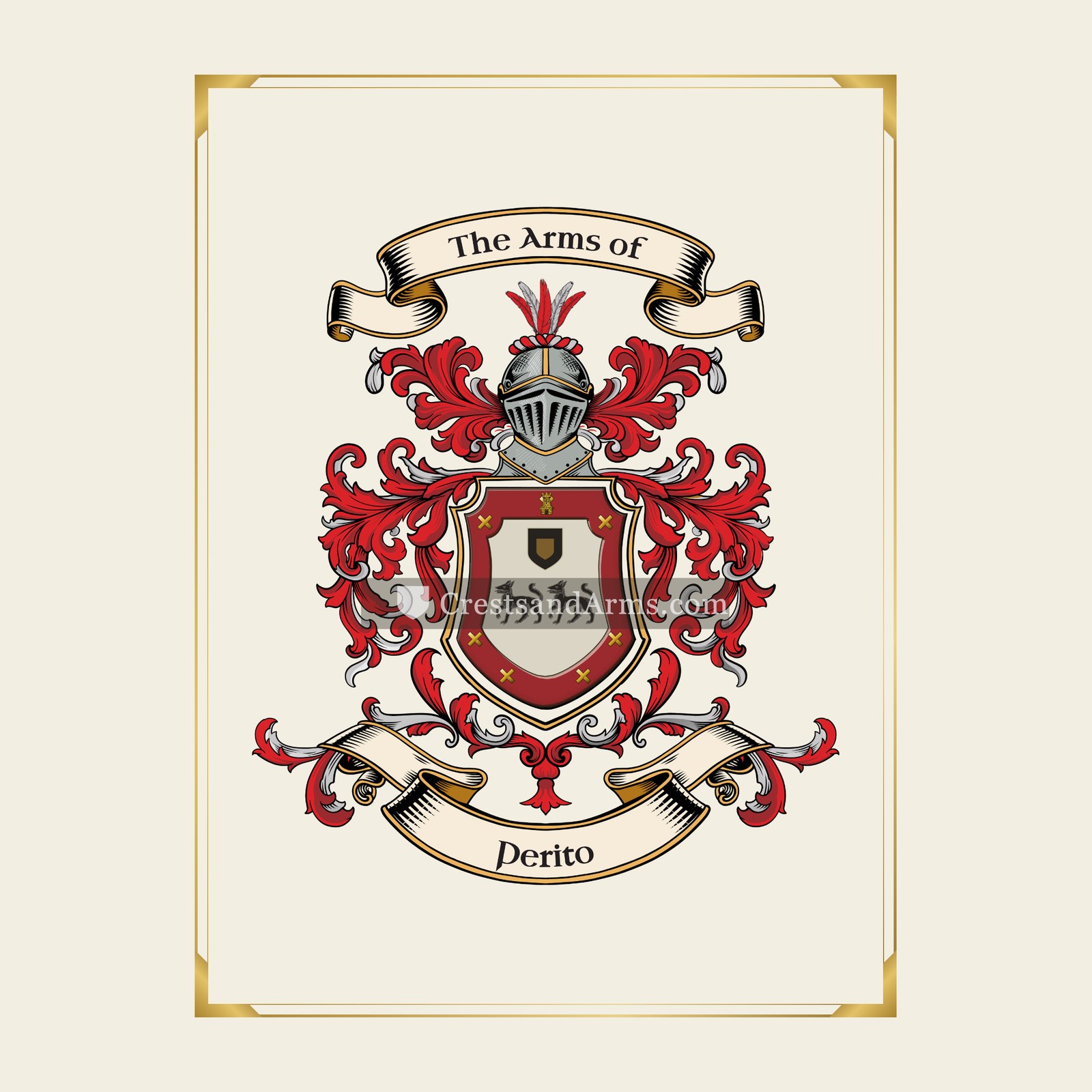 With gold border