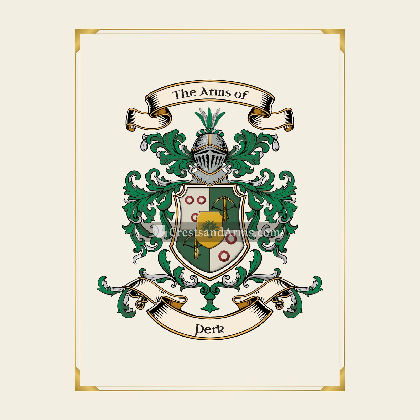 With gold border