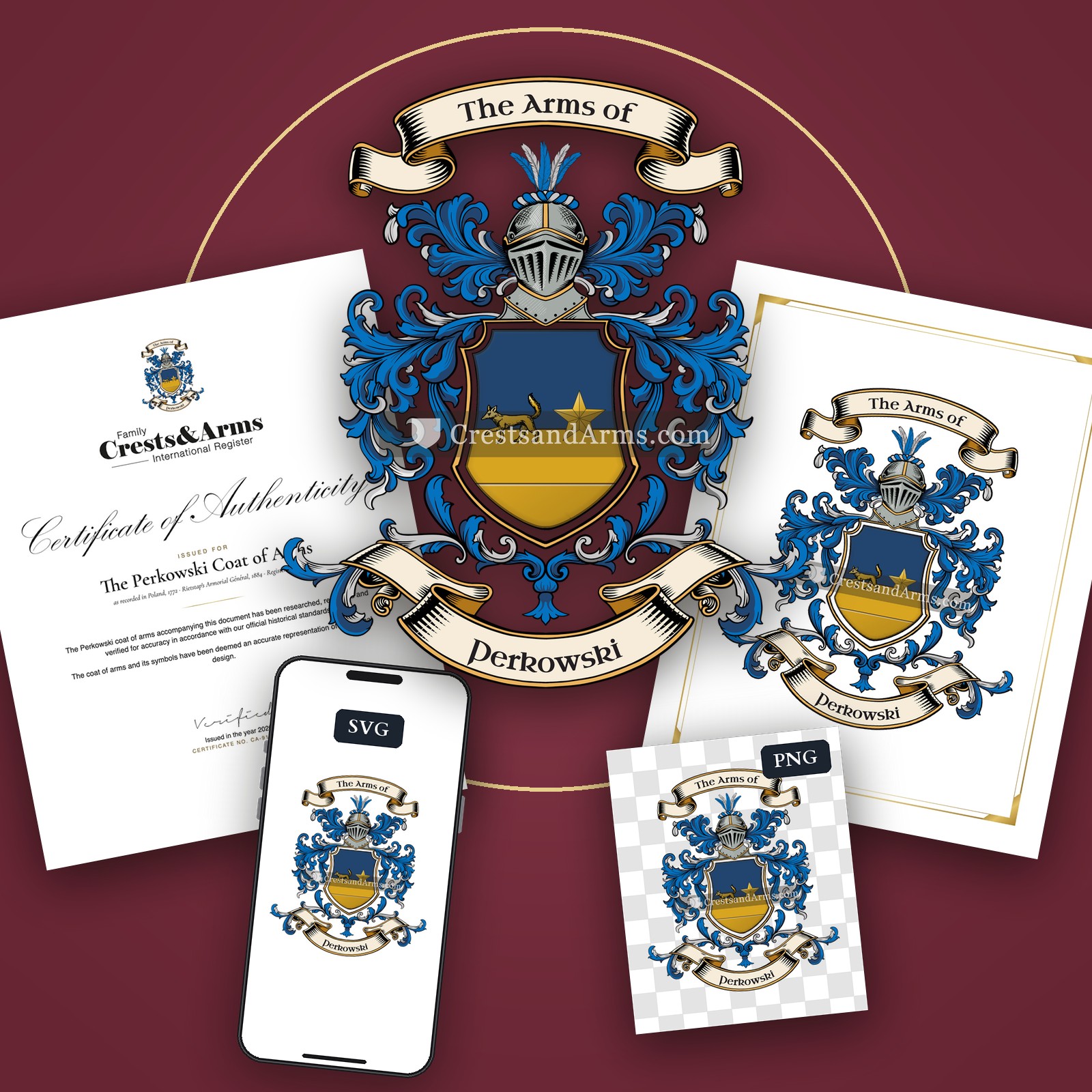 The Perkowski arms on the coat of arms — digital pack