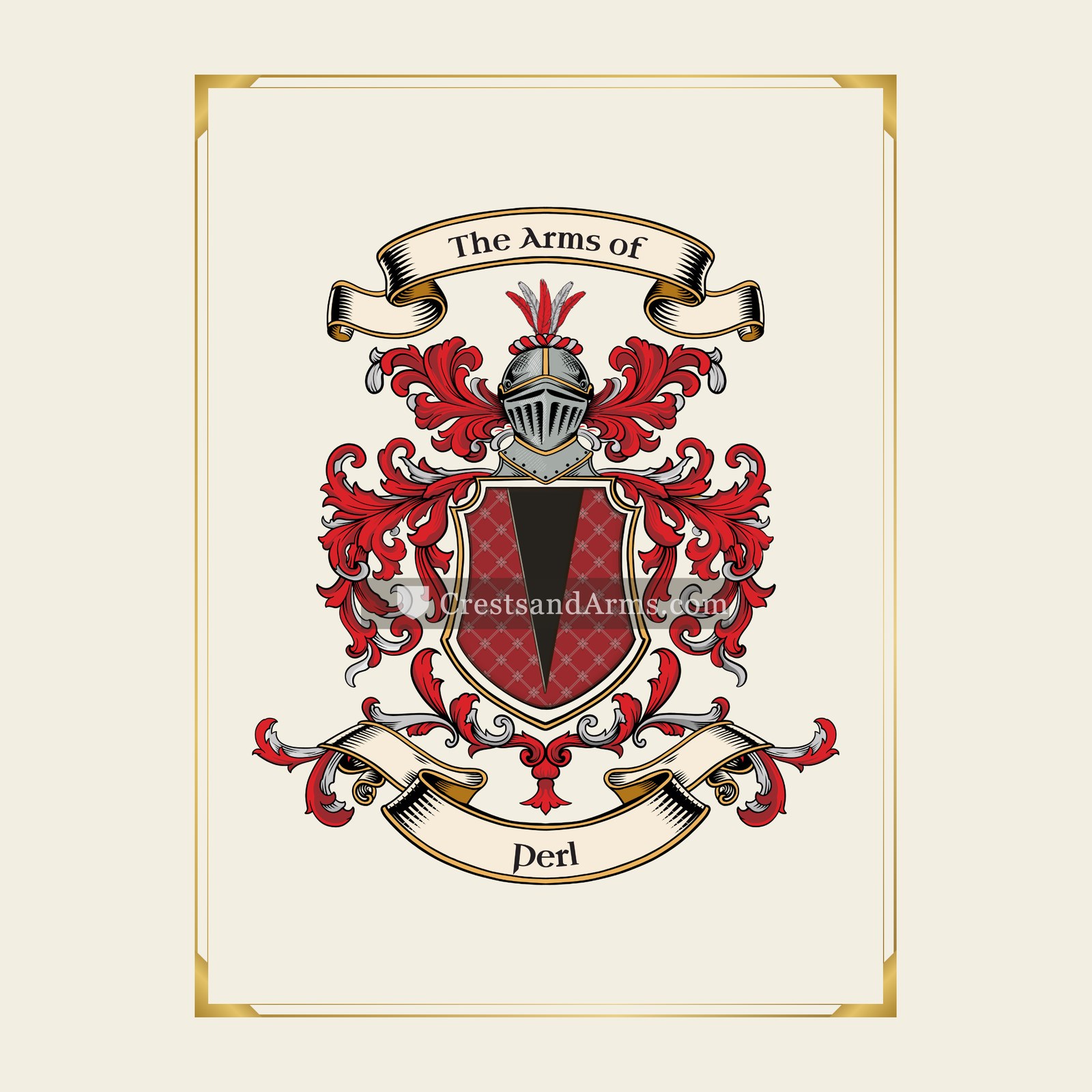 With gold border