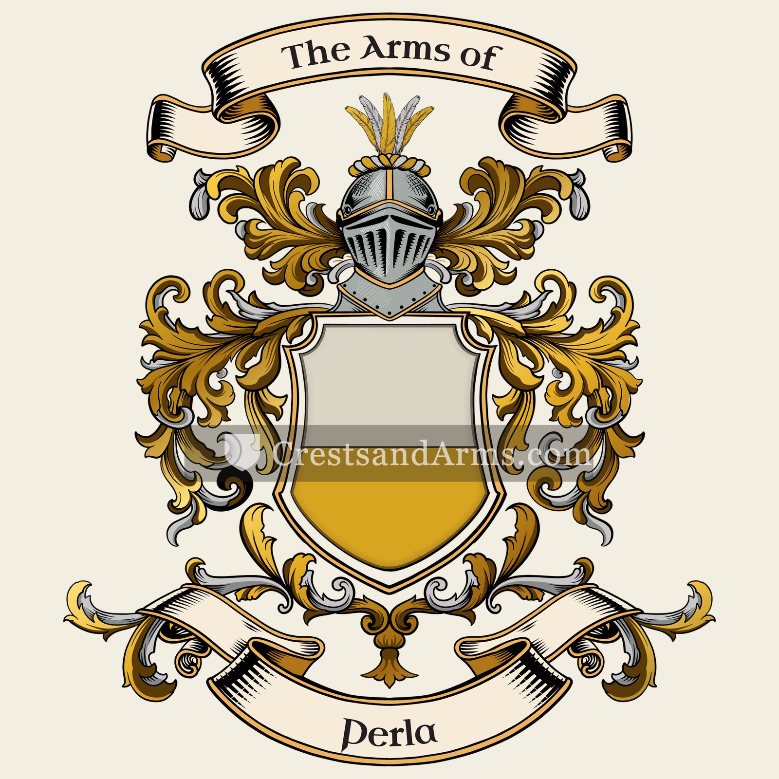 The Perla coat of arms, drawn from the recorded blazon