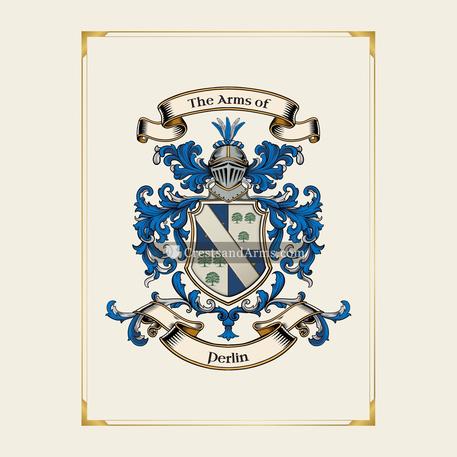 With gold border