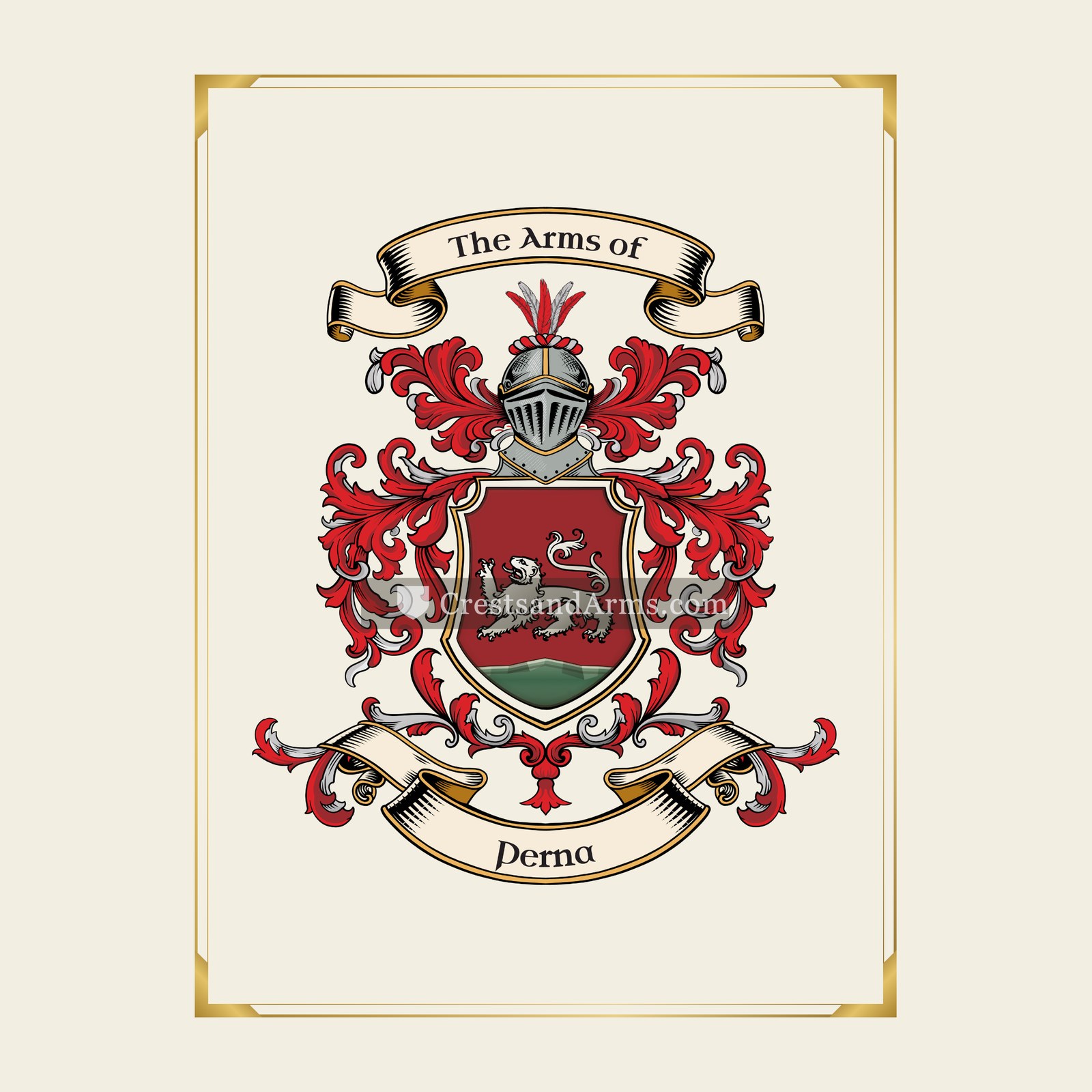 With gold border