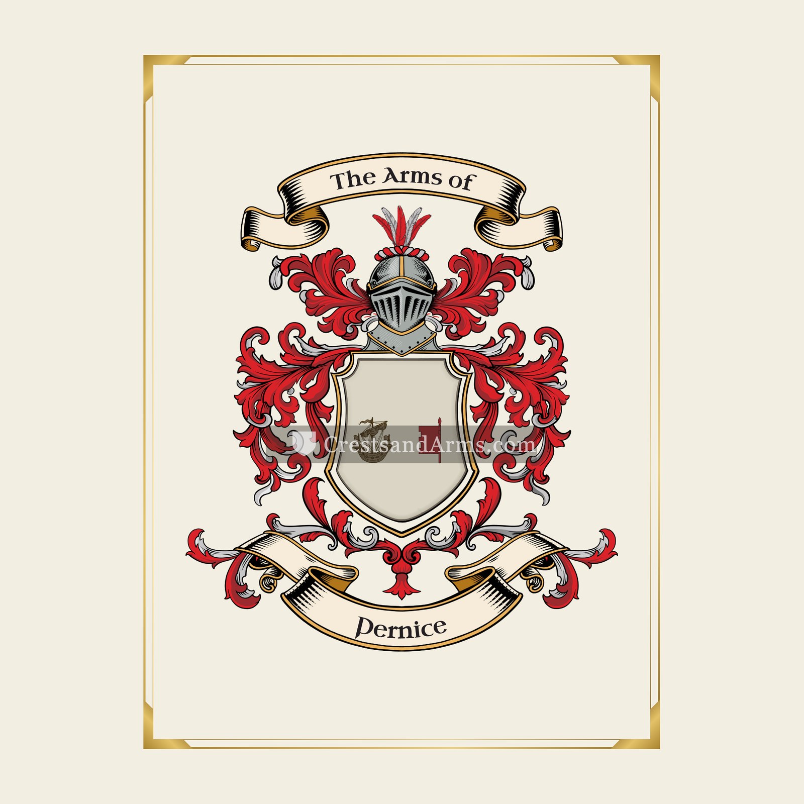 With gold border