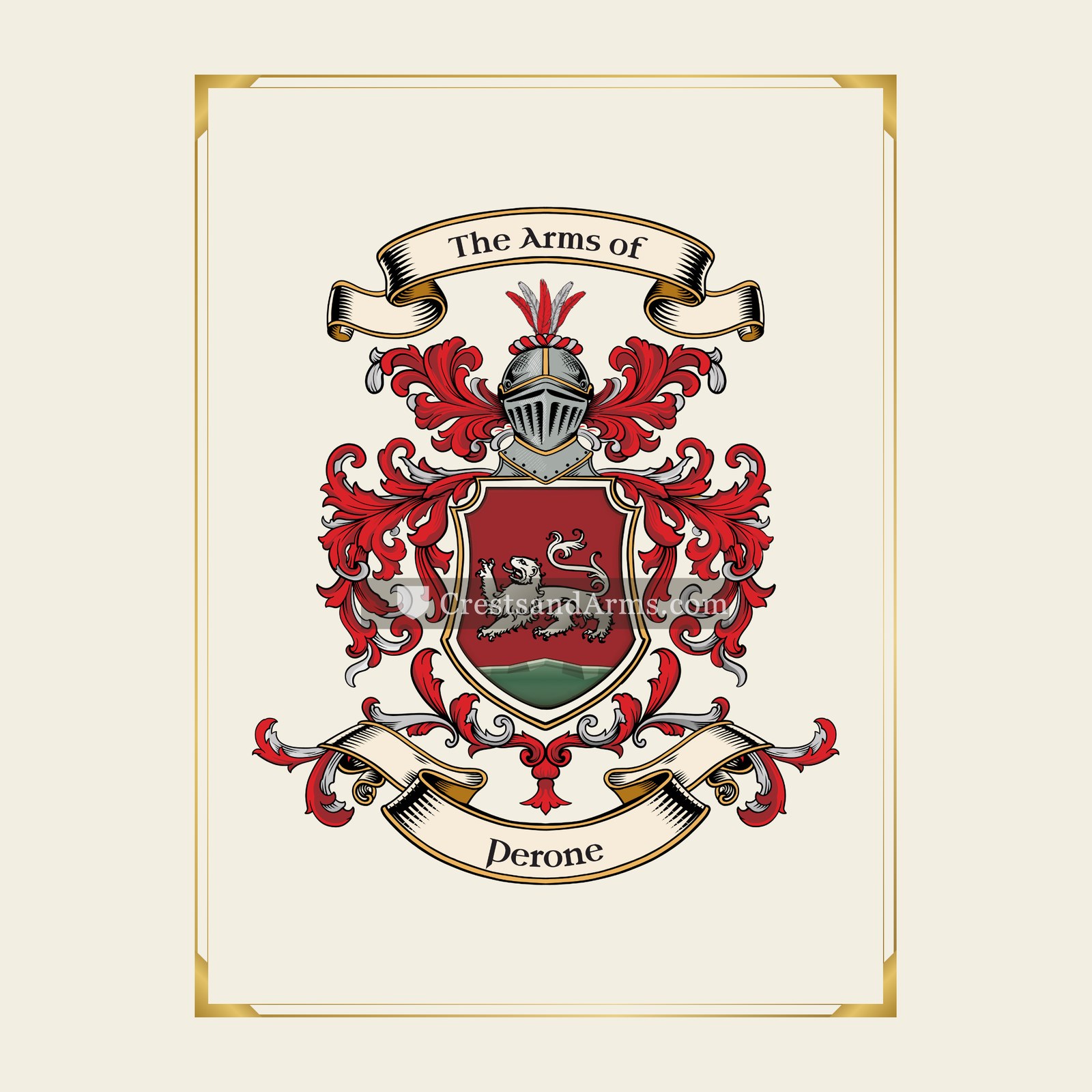 With gold border