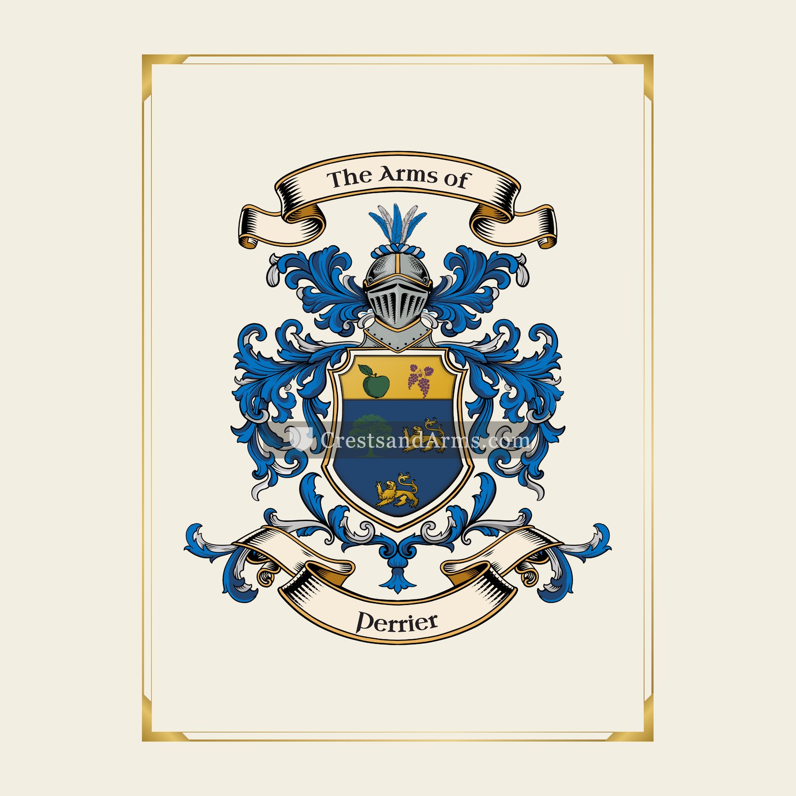 With gold border
