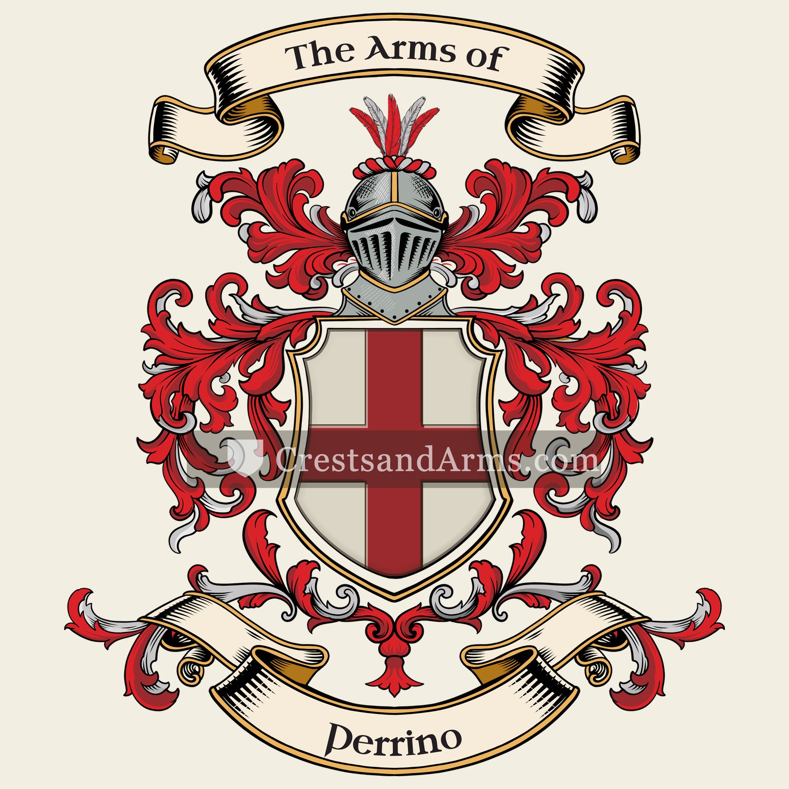 The Perrino coat of arms, drawn from the recorded blazon