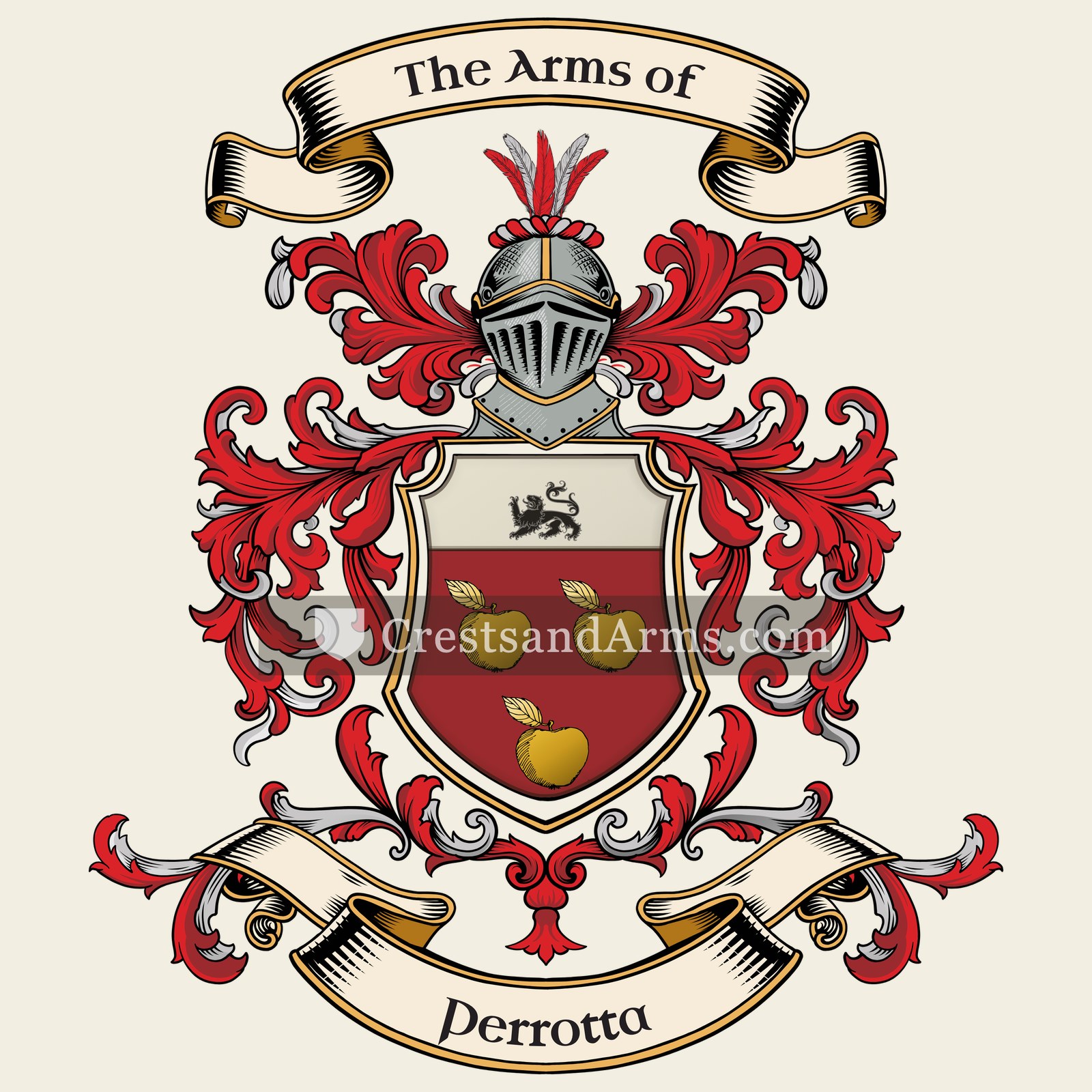The Perrotta coat of arms, drawn from the recorded blazon