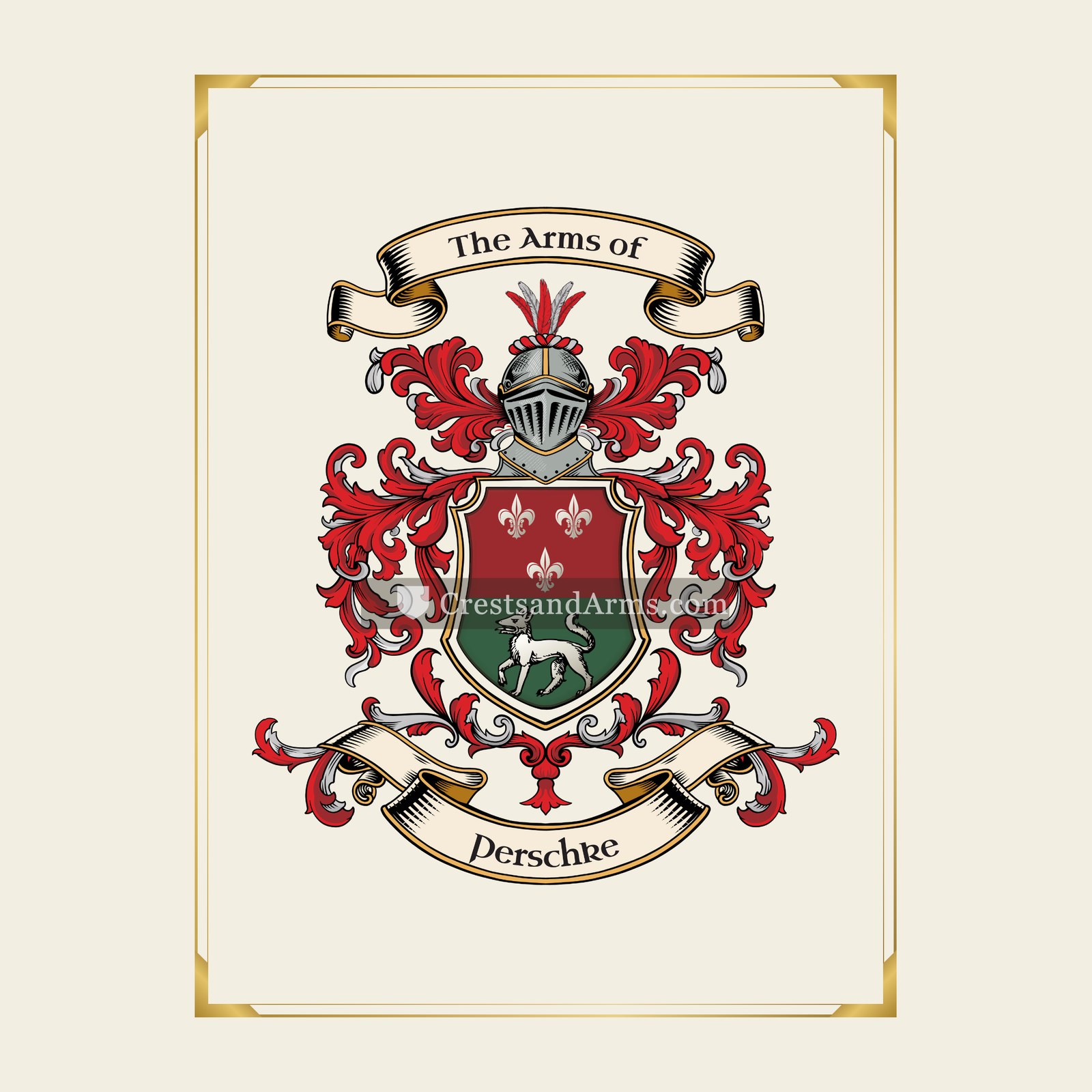 With gold border