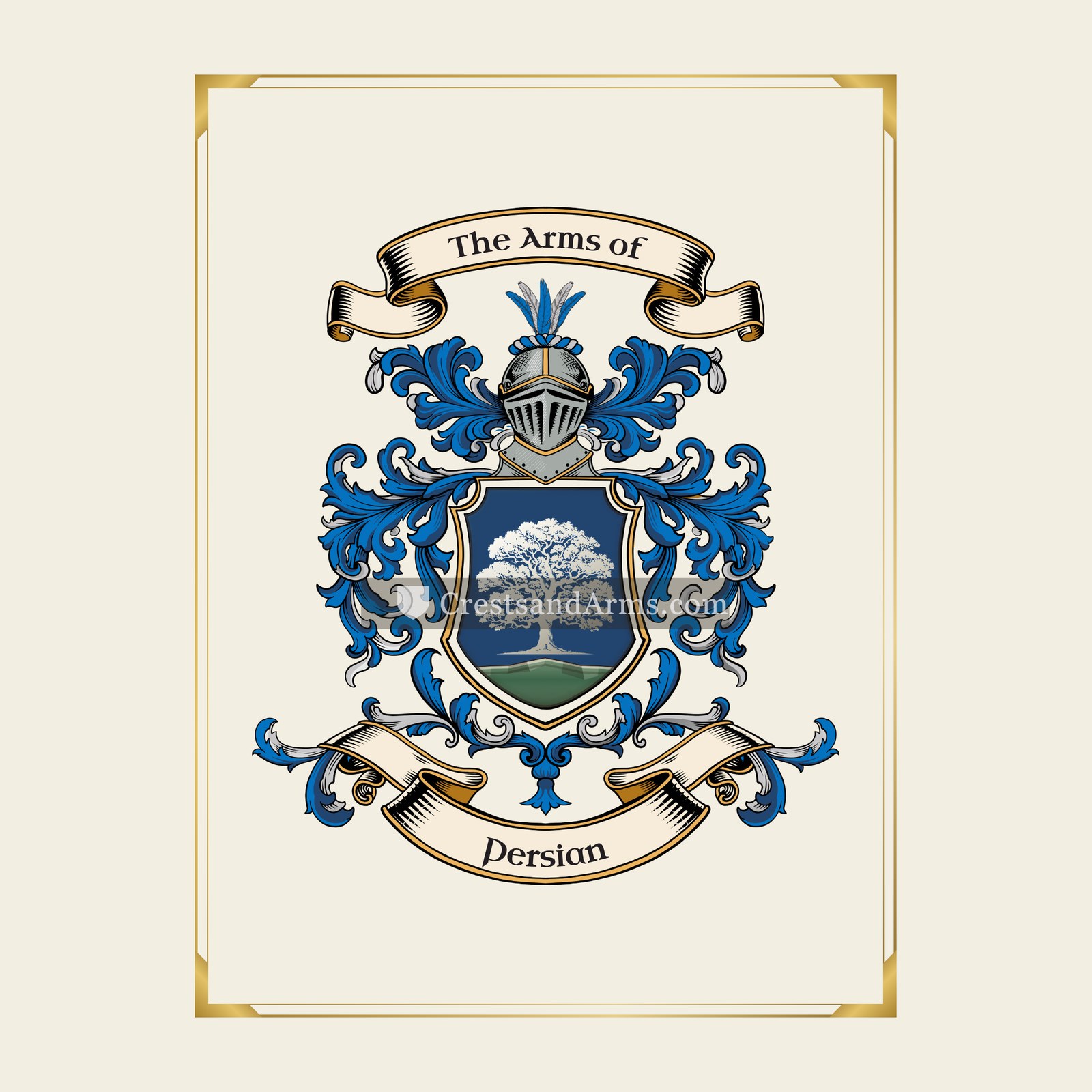 With gold border
