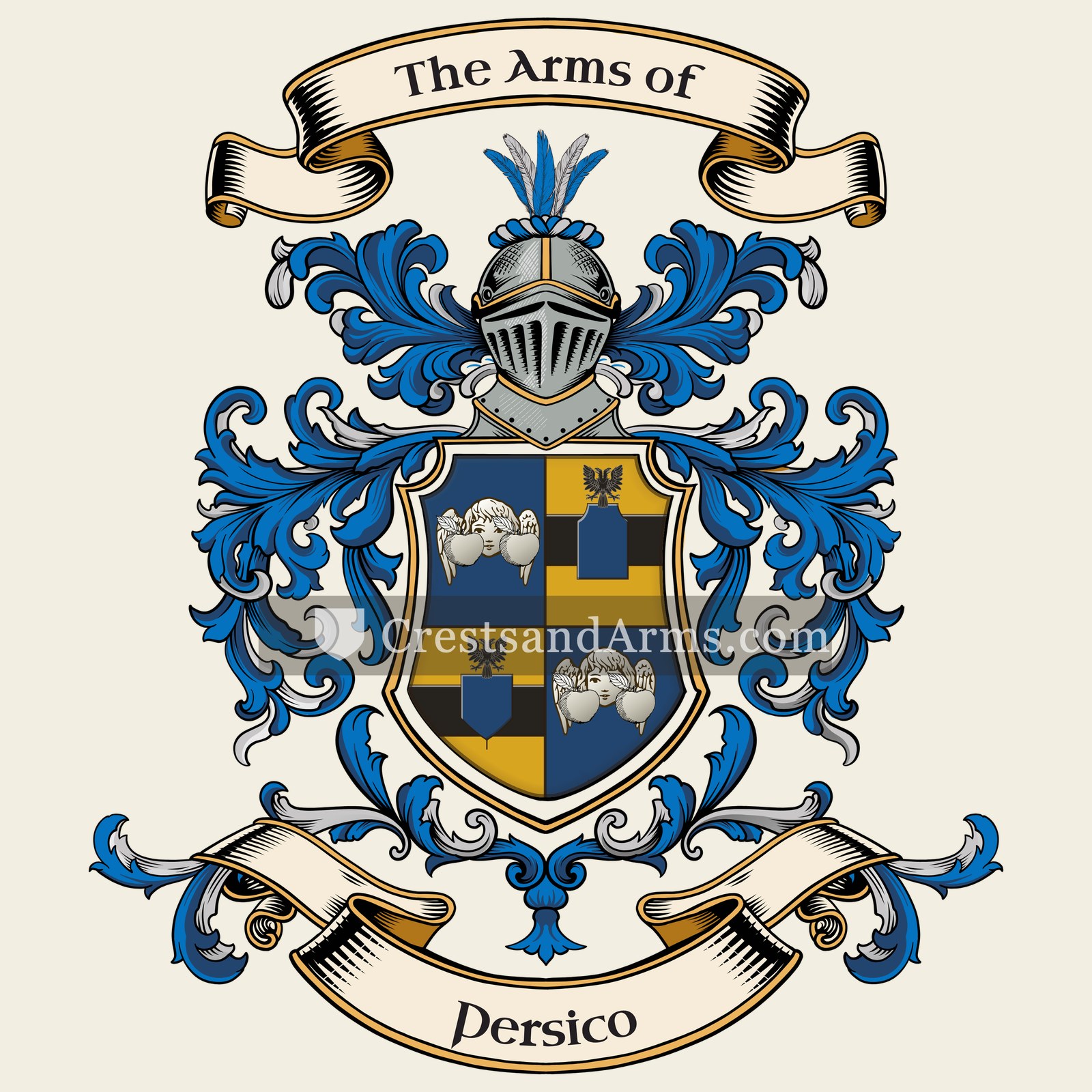 The Persico coat of arms, drawn from the recorded blazon