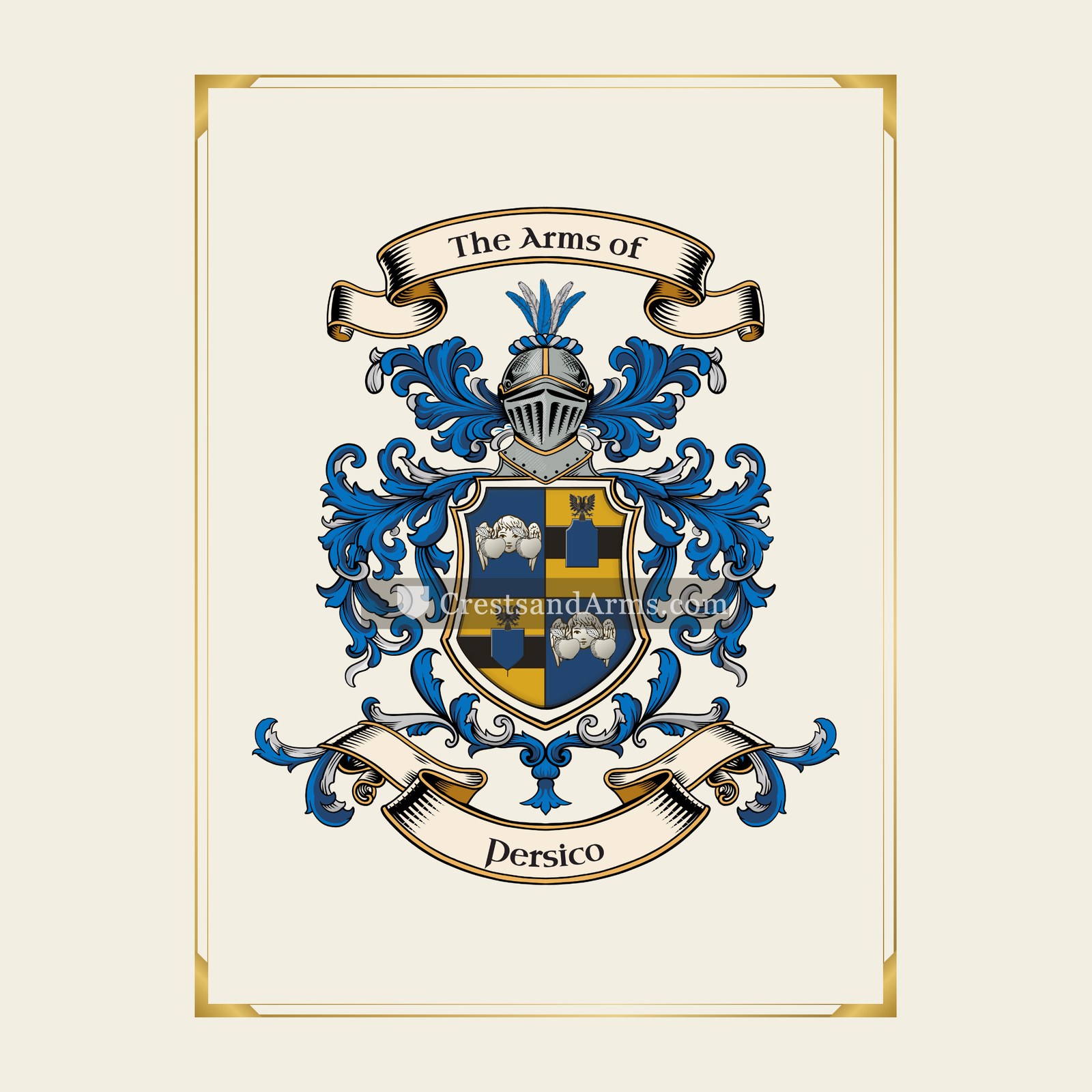 With gold border