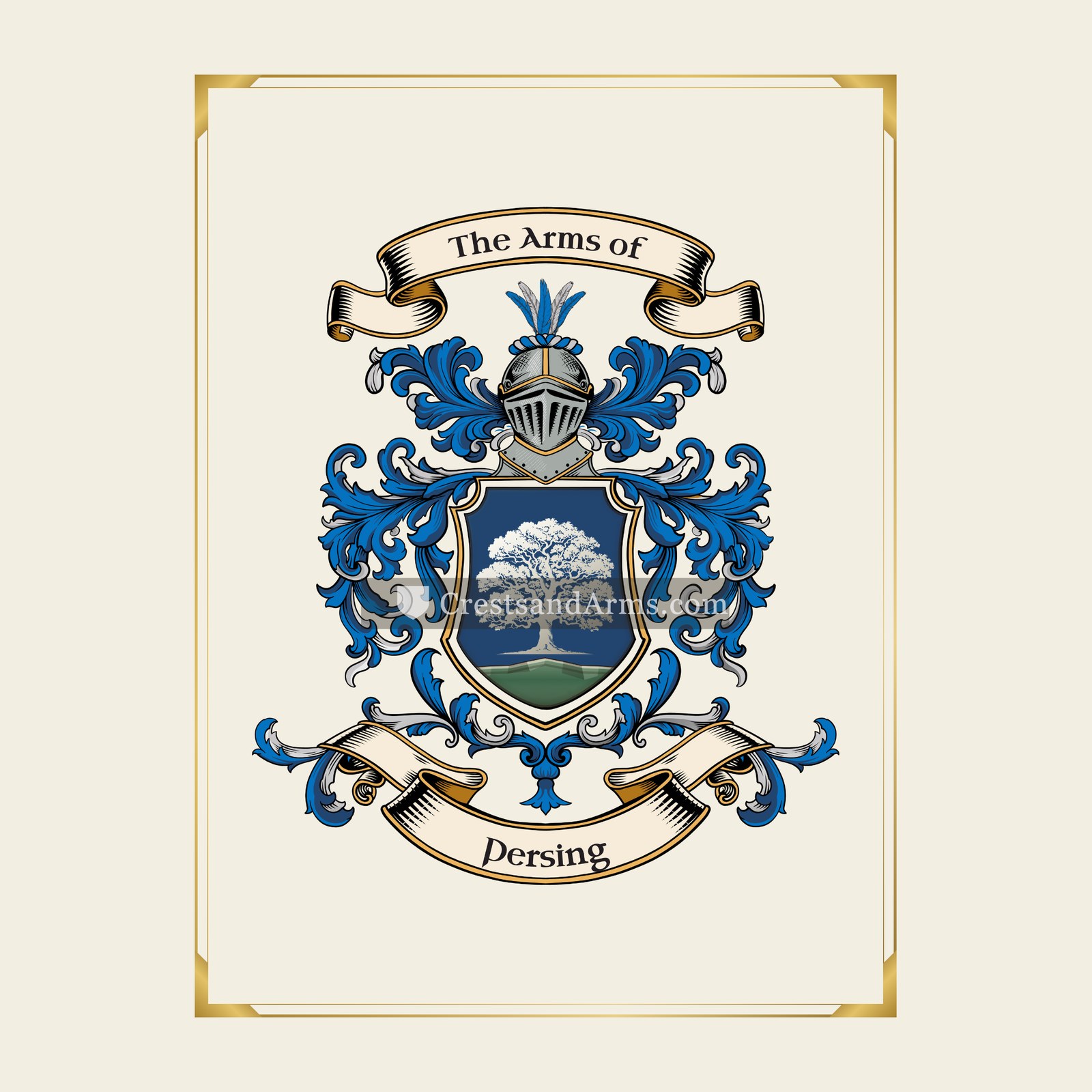 With gold border