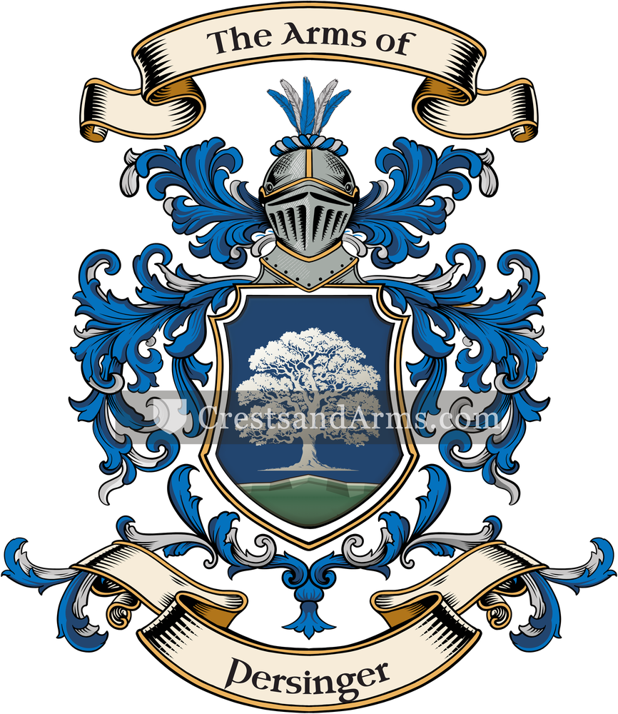The Persinger coat of arms, drawn from the recorded blazon