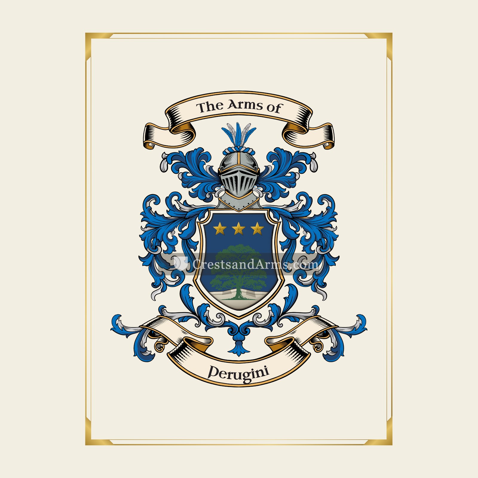 With gold border