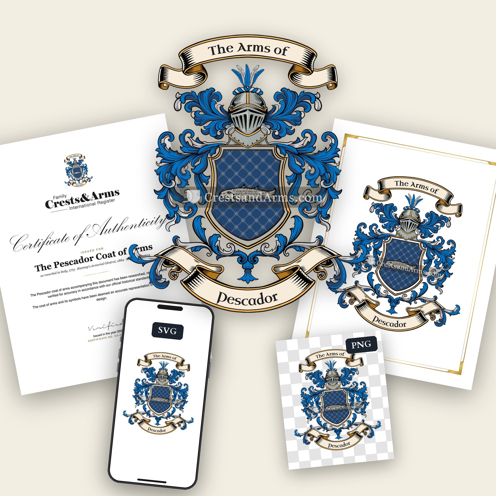 The Pescador arms on the coat of arms — digital pack