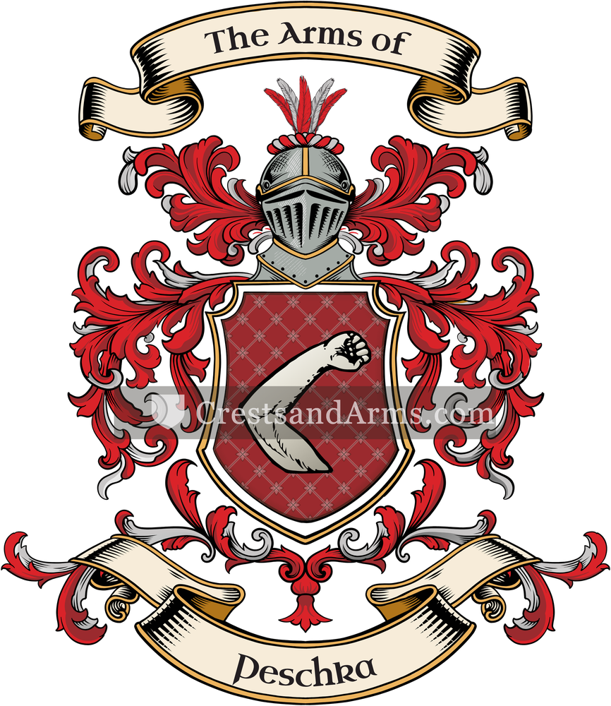 The Peschka coat of arms, drawn from the recorded blazon