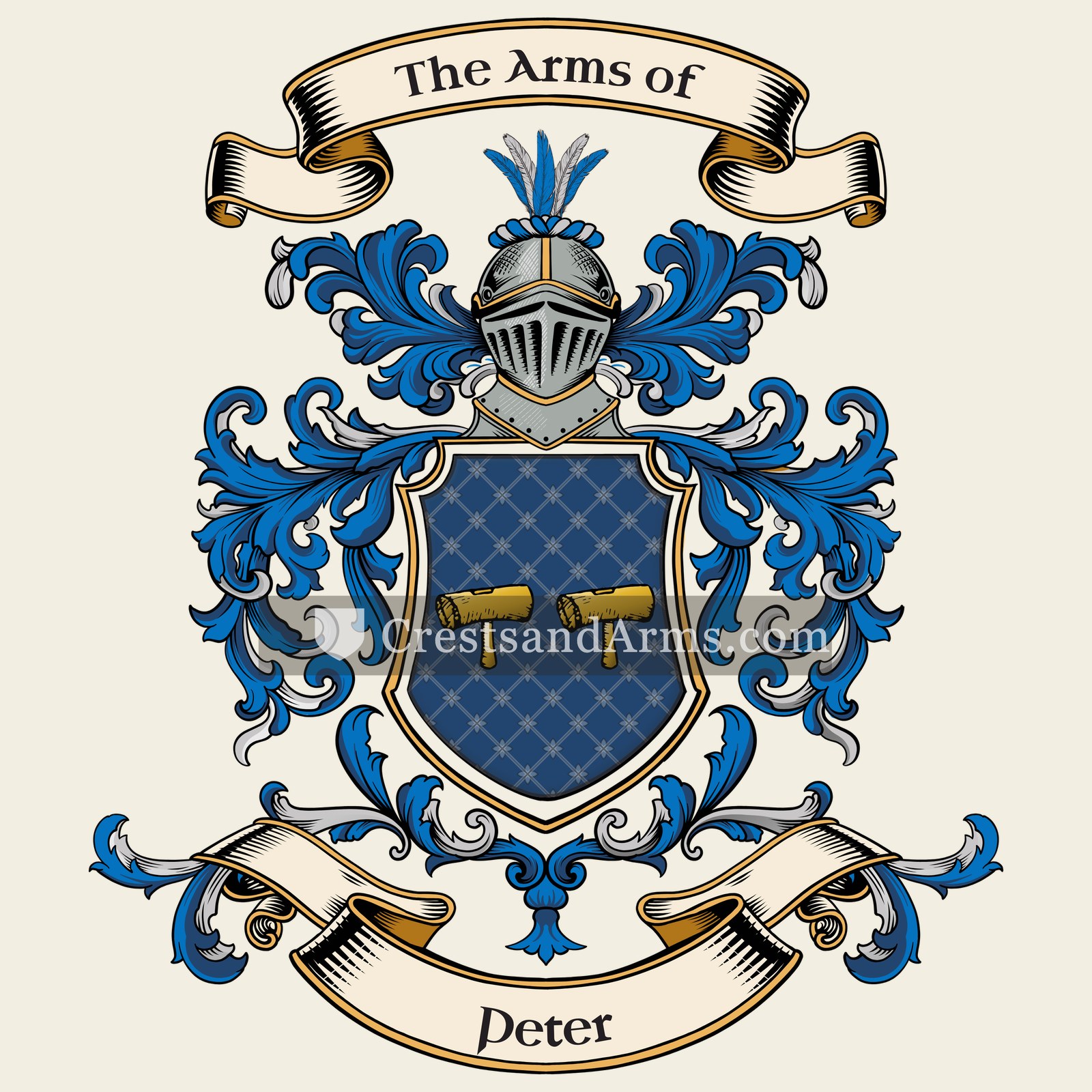 The Peter coat of arms, drawn from the recorded blazon