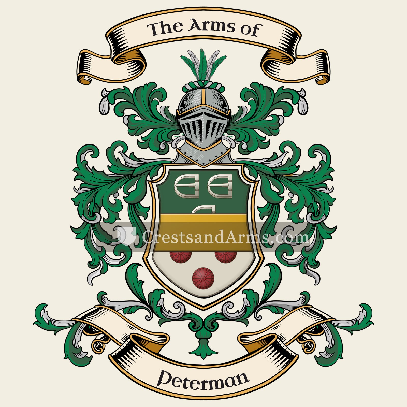 The Peterman coat of arms, drawn from the recorded blazon