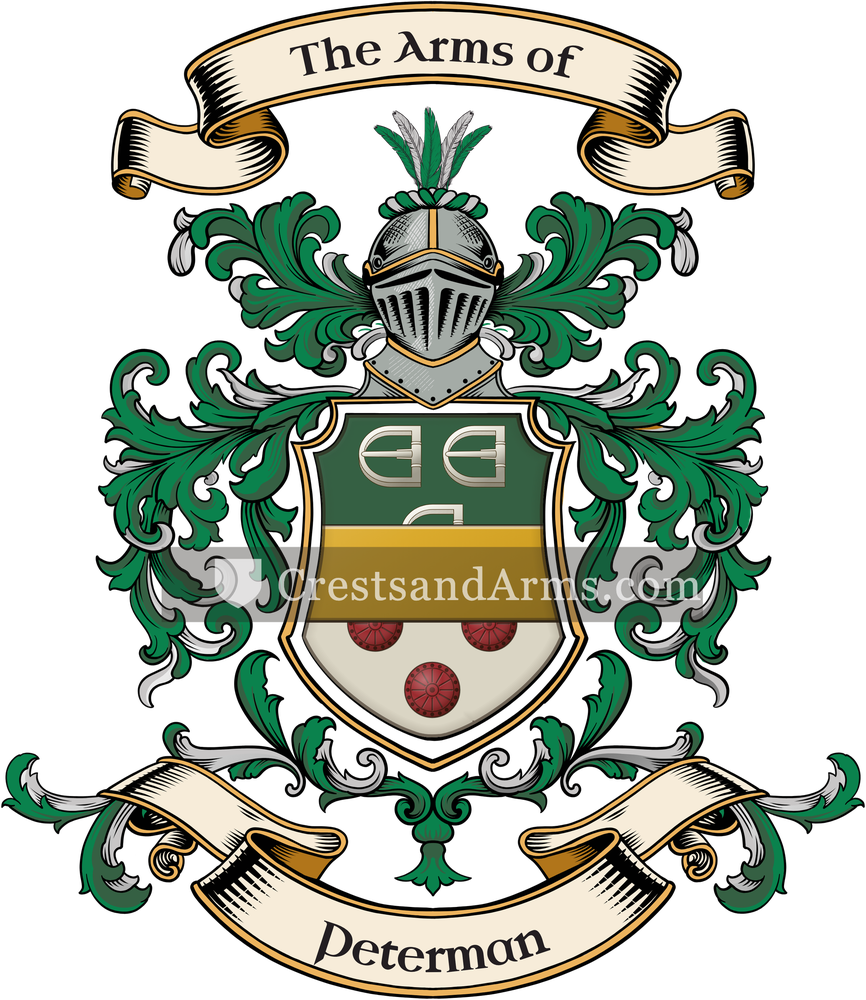 The Peterman coat of arms, drawn from the recorded blazon